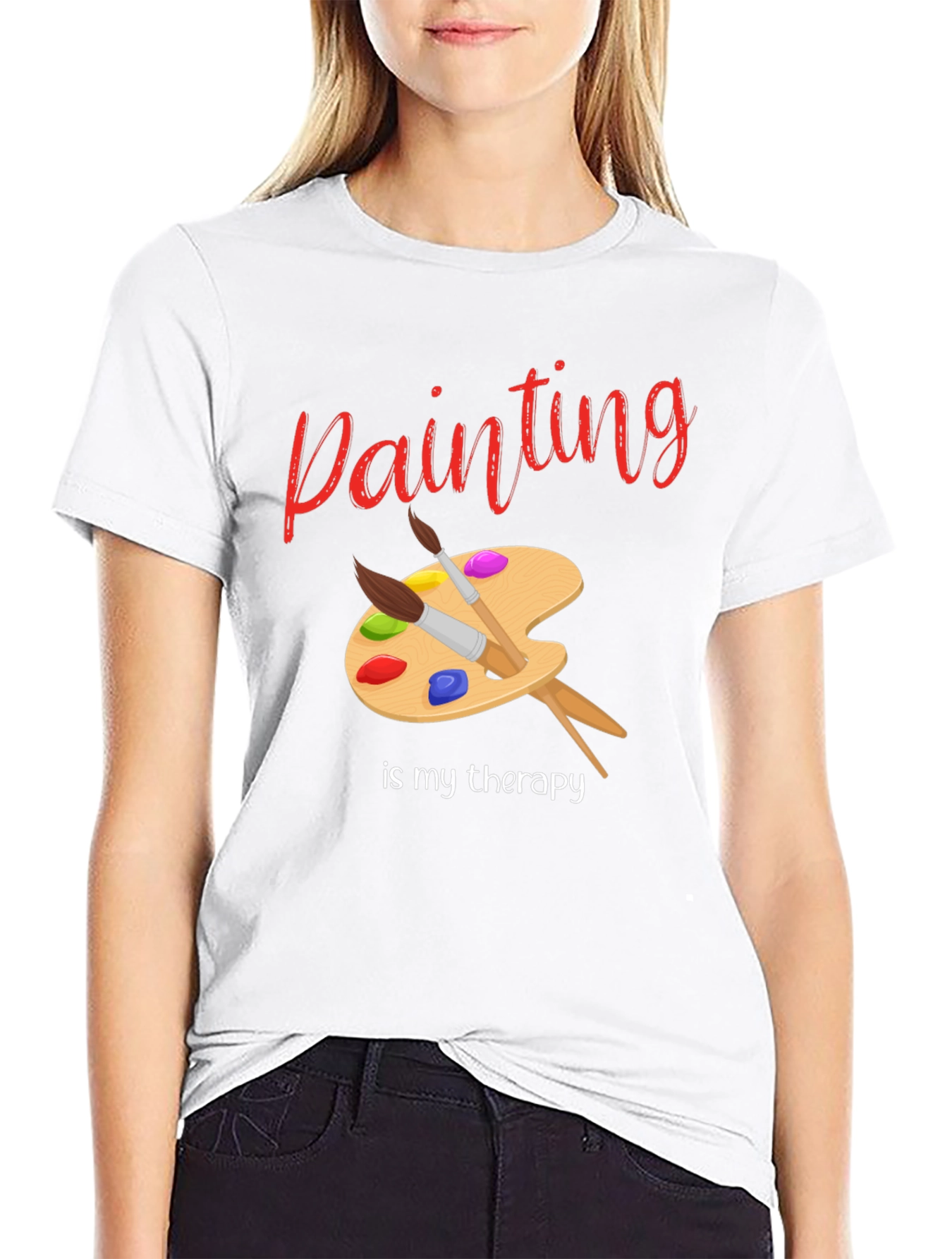 Painting Is My Therapy T-Shirt - Artist Palette Design
