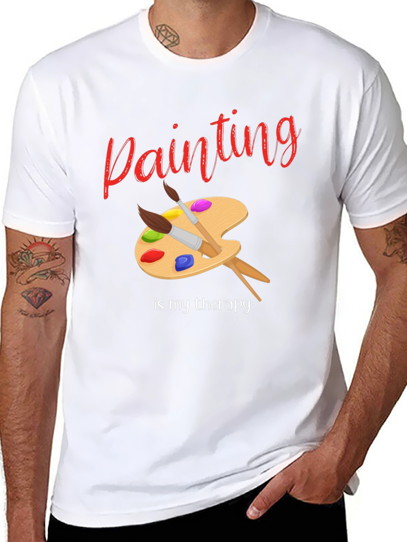 Painting Is My Therapy T-Shirt - Artist Palette Design
