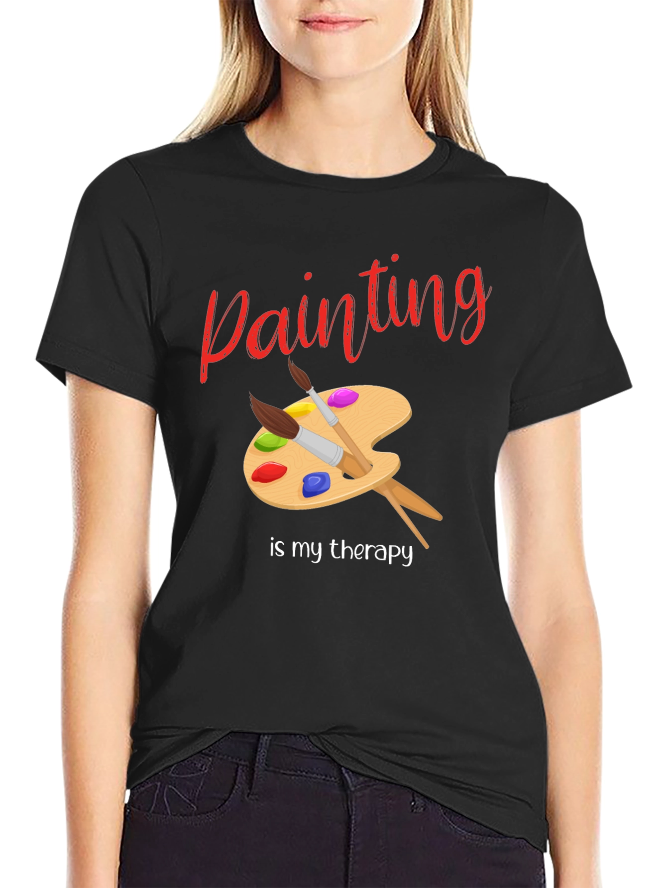 Painting Is My Therapy T-Shirt - Artist Palette Design