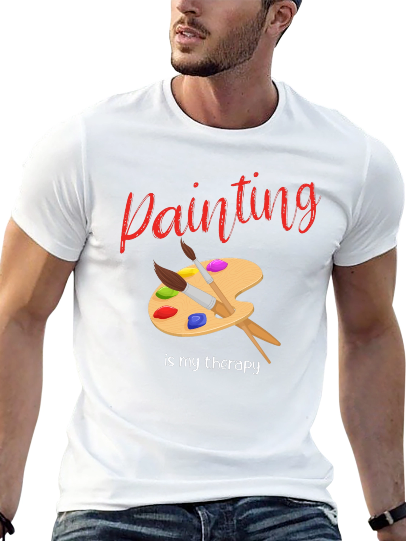 Painting Is My Therapy T-Shirt - Artist Palette Design