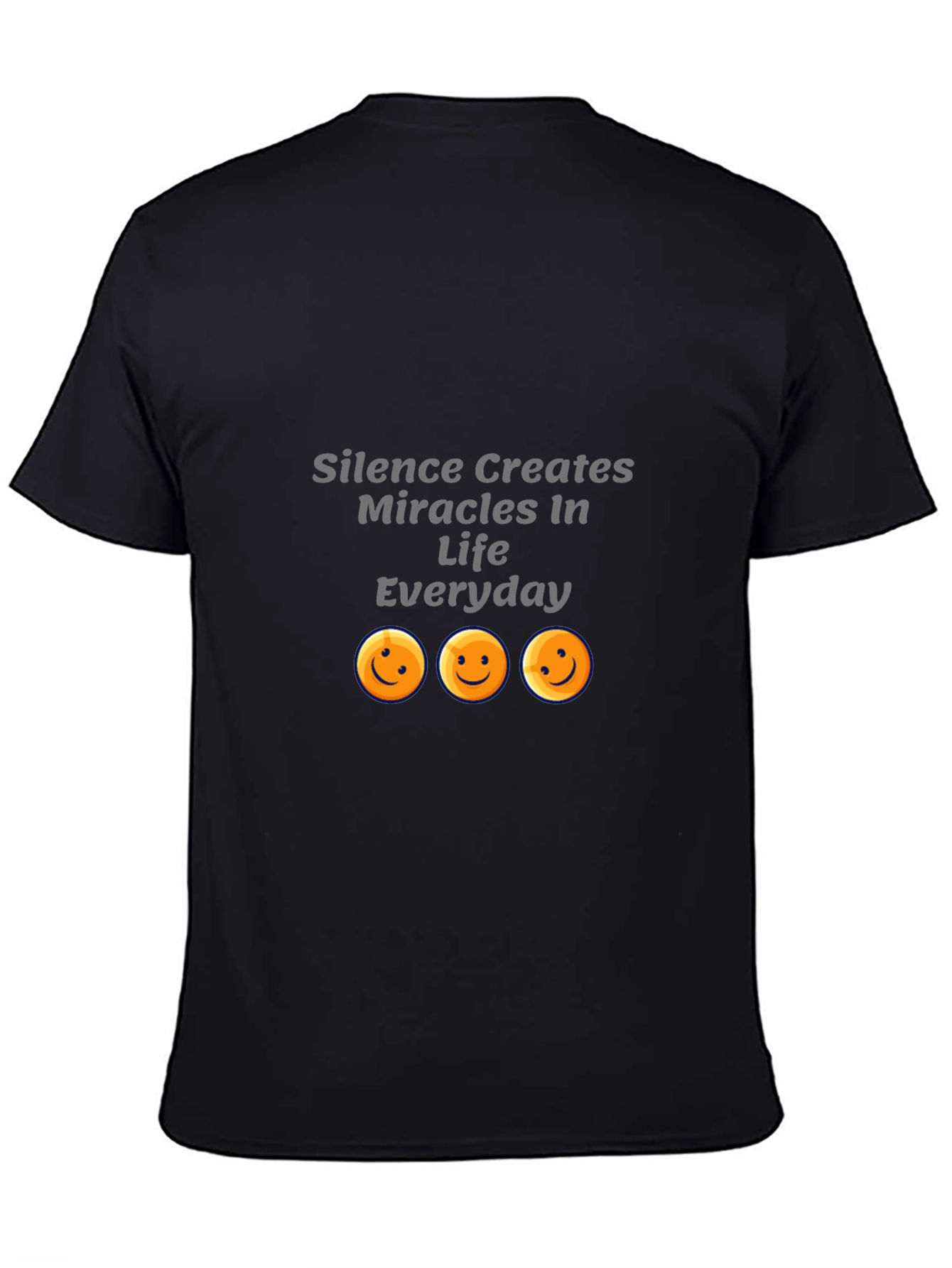Silence Creates Miracles Black Graphic T-Shirt