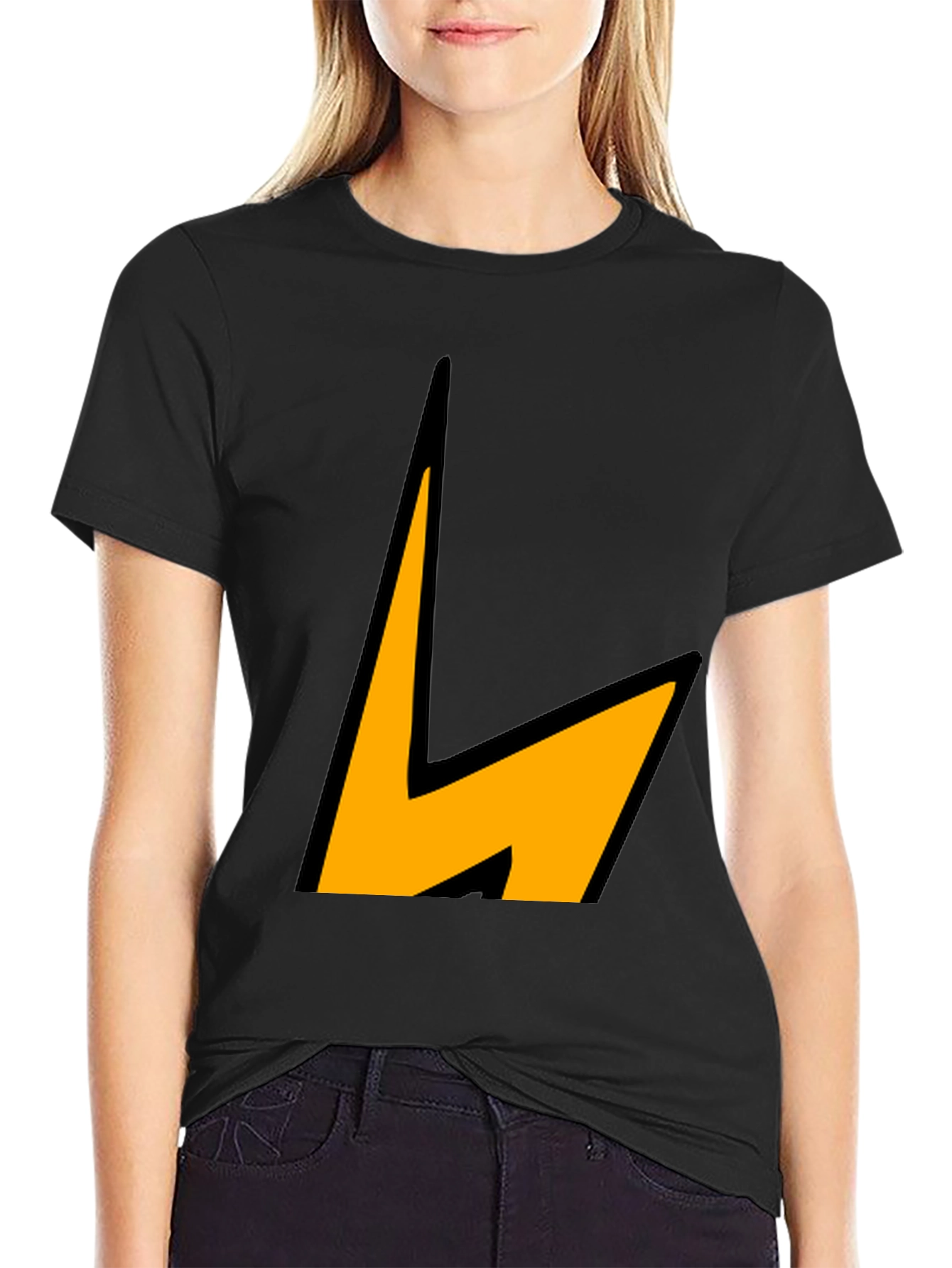 Lightning Bolt Graphic Tee - Black