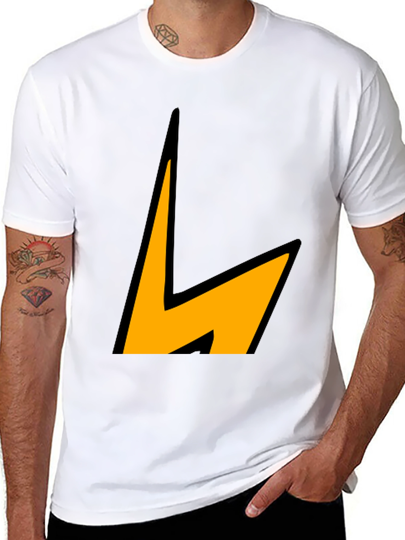 Lightning Bolt Graphic Tee - Black