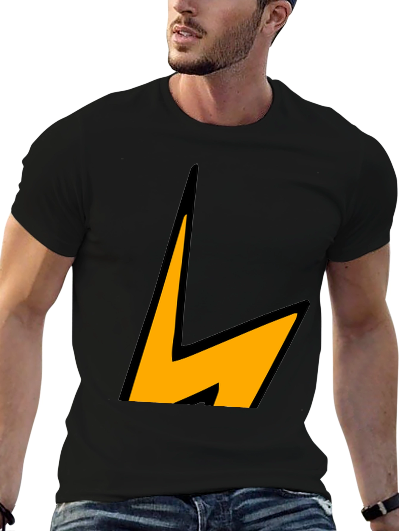 Lightning Bolt Graphic Tee - Black