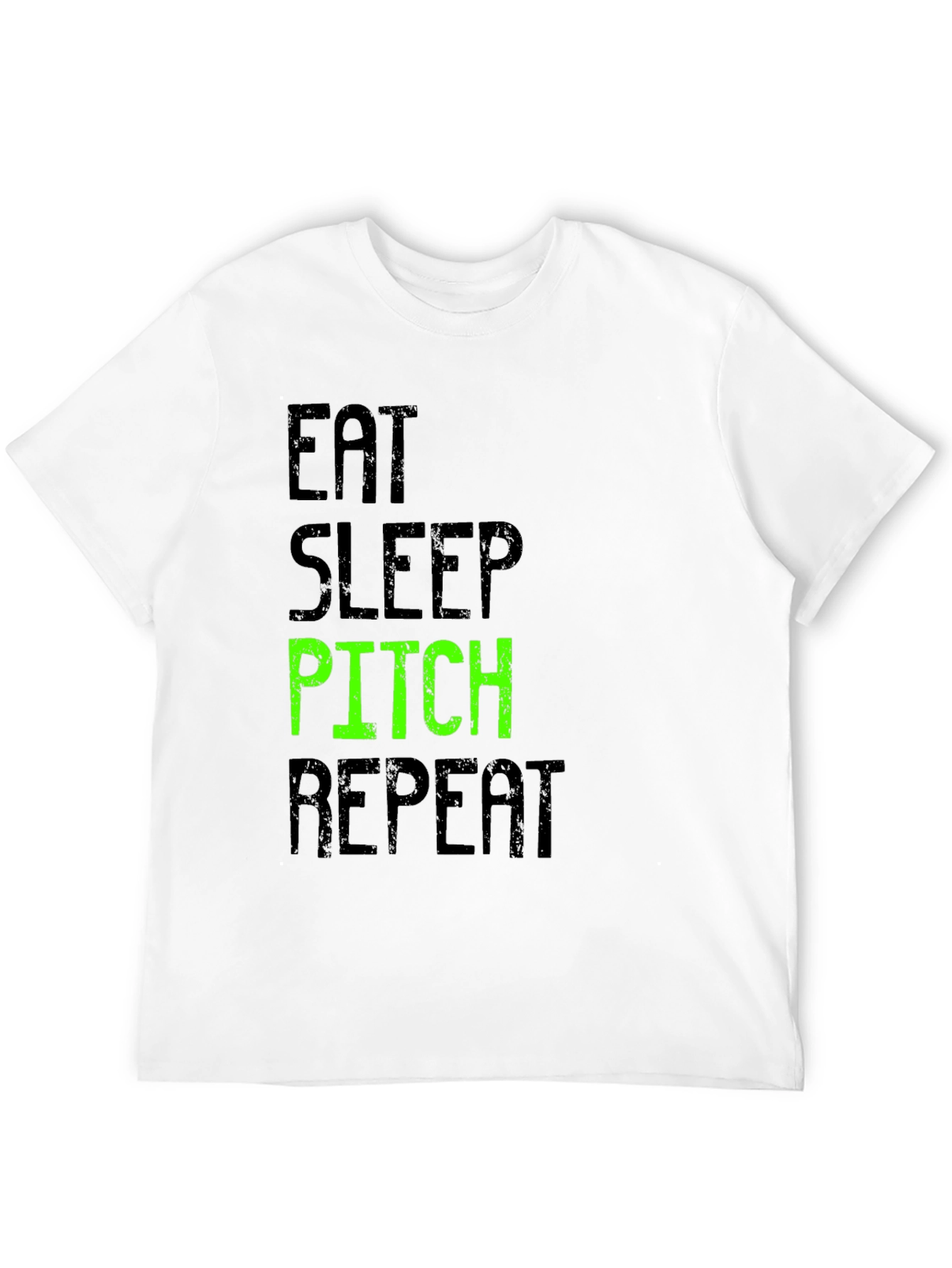 Eat Sleep Pitch Repeat Black T-Shirt