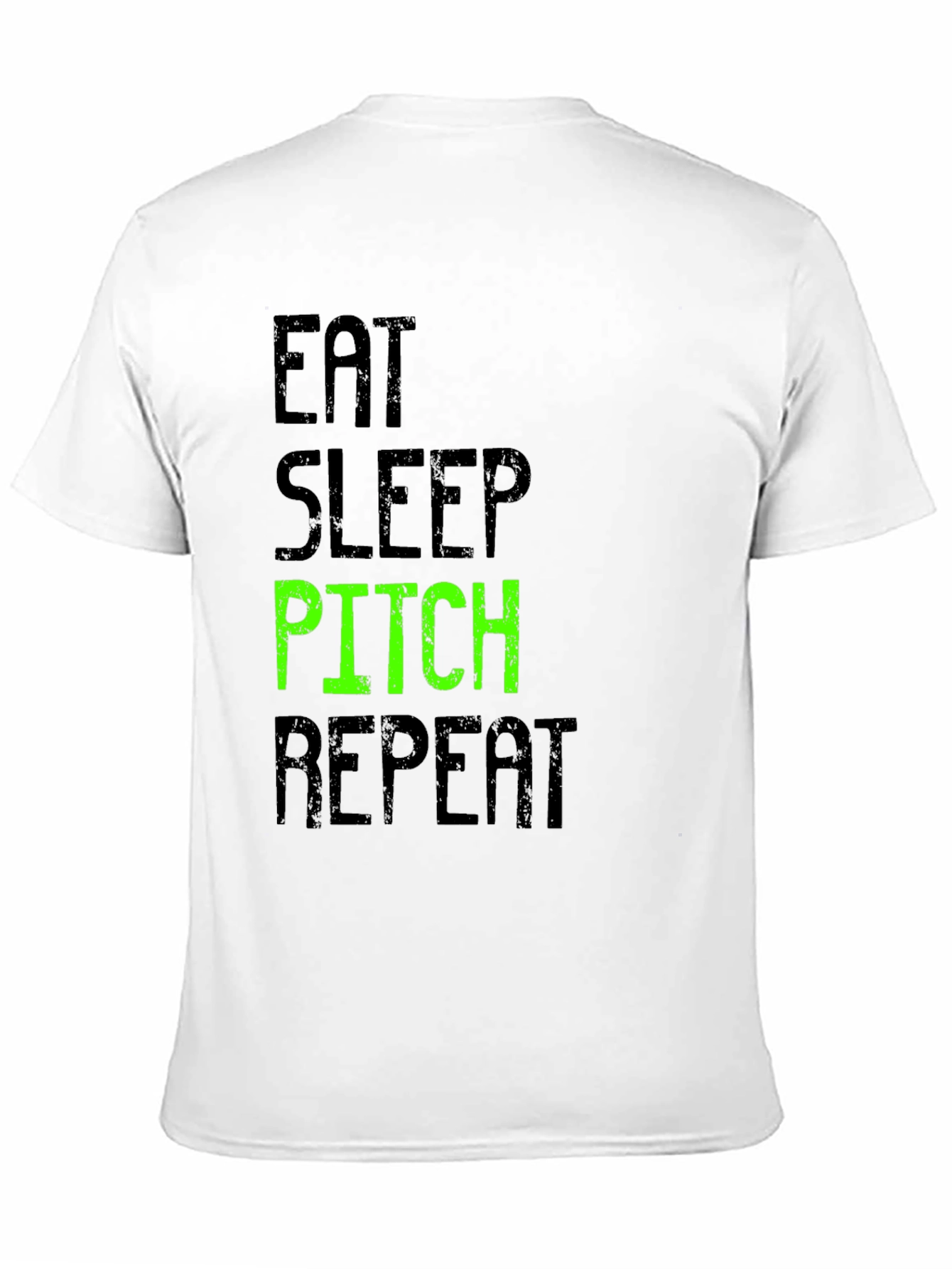 Eat Sleep Pitch Repeat Black T-Shirt