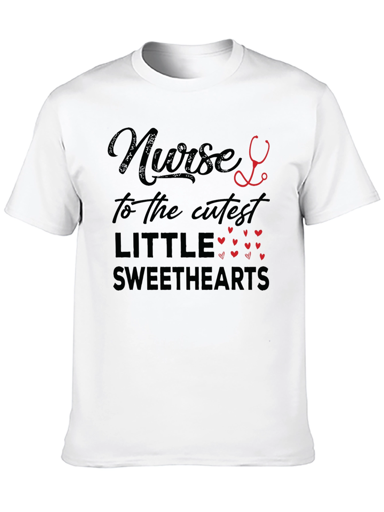 Nurse to the Cutest Sweethearts Black T-Shirt