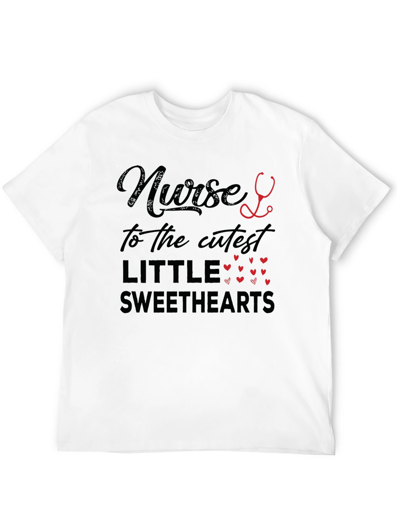 Nurse to the Cutest Sweethearts Black T-Shirt