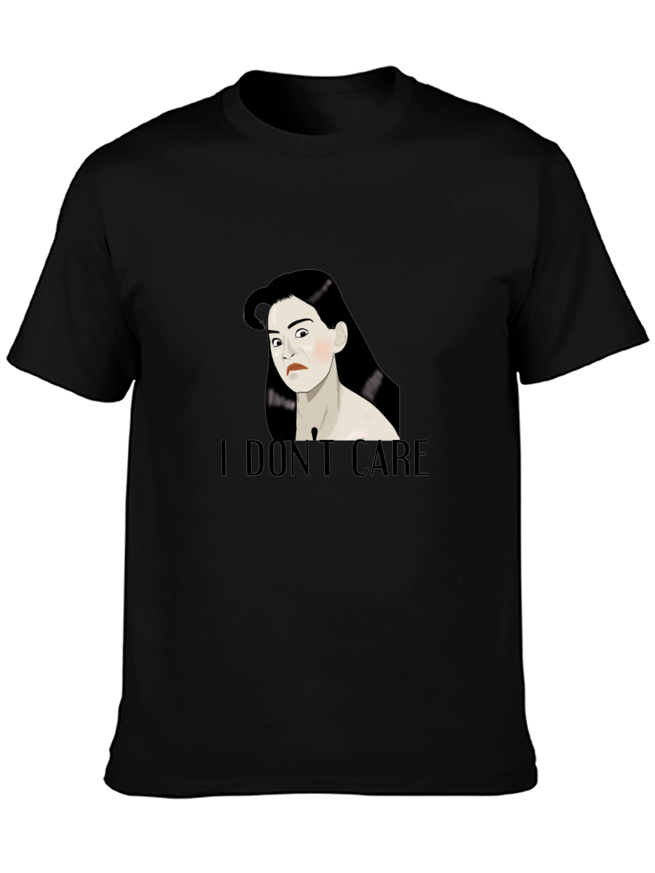 I Dont Care Tee - Black Graphic T-Shirt