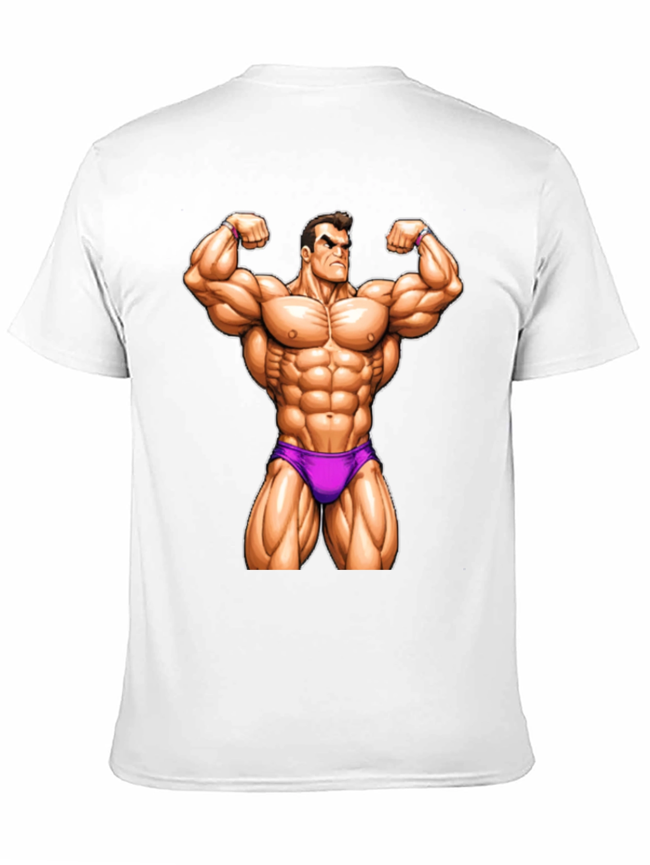 Muscle Man Cartoon Graphic T-Shirt