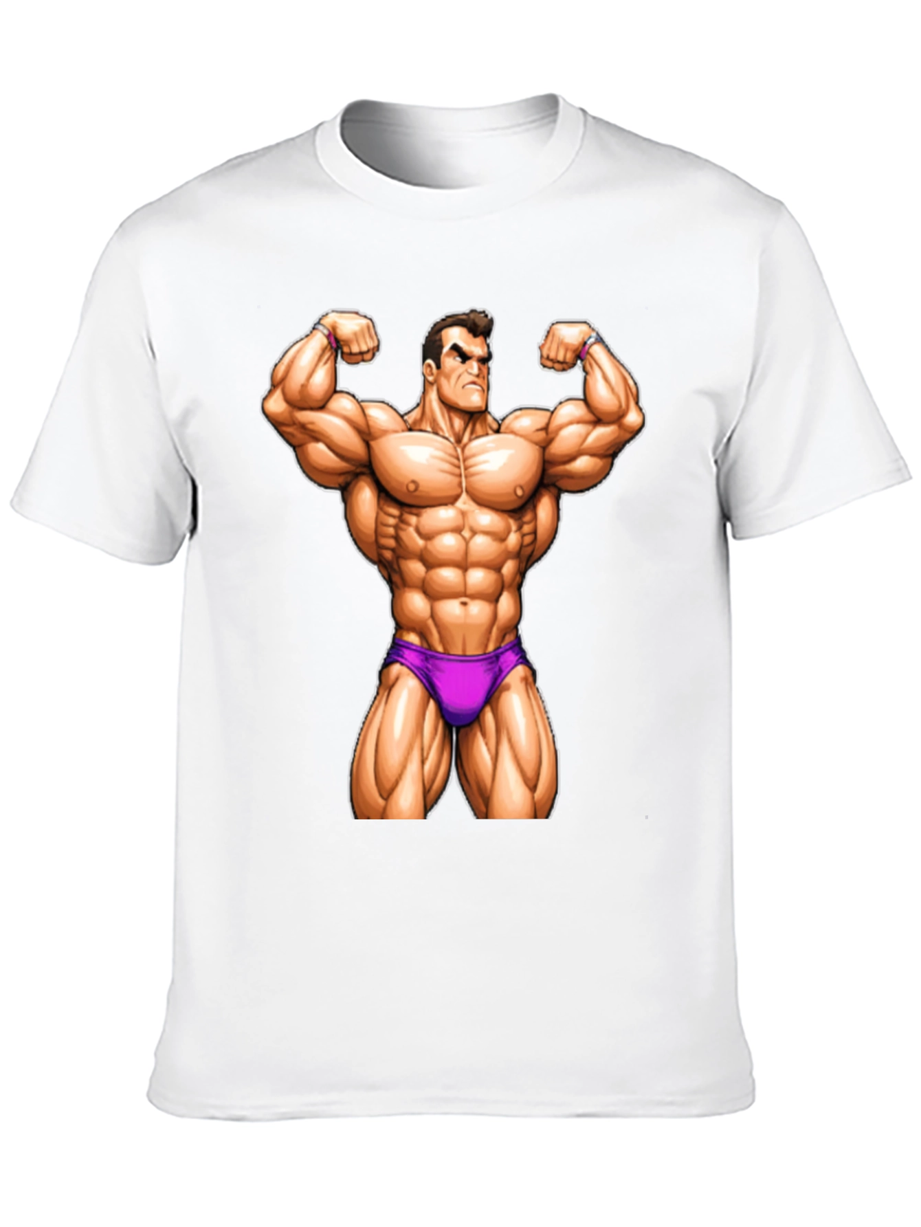 Muscle Man Cartoon Graphic T-Shirt