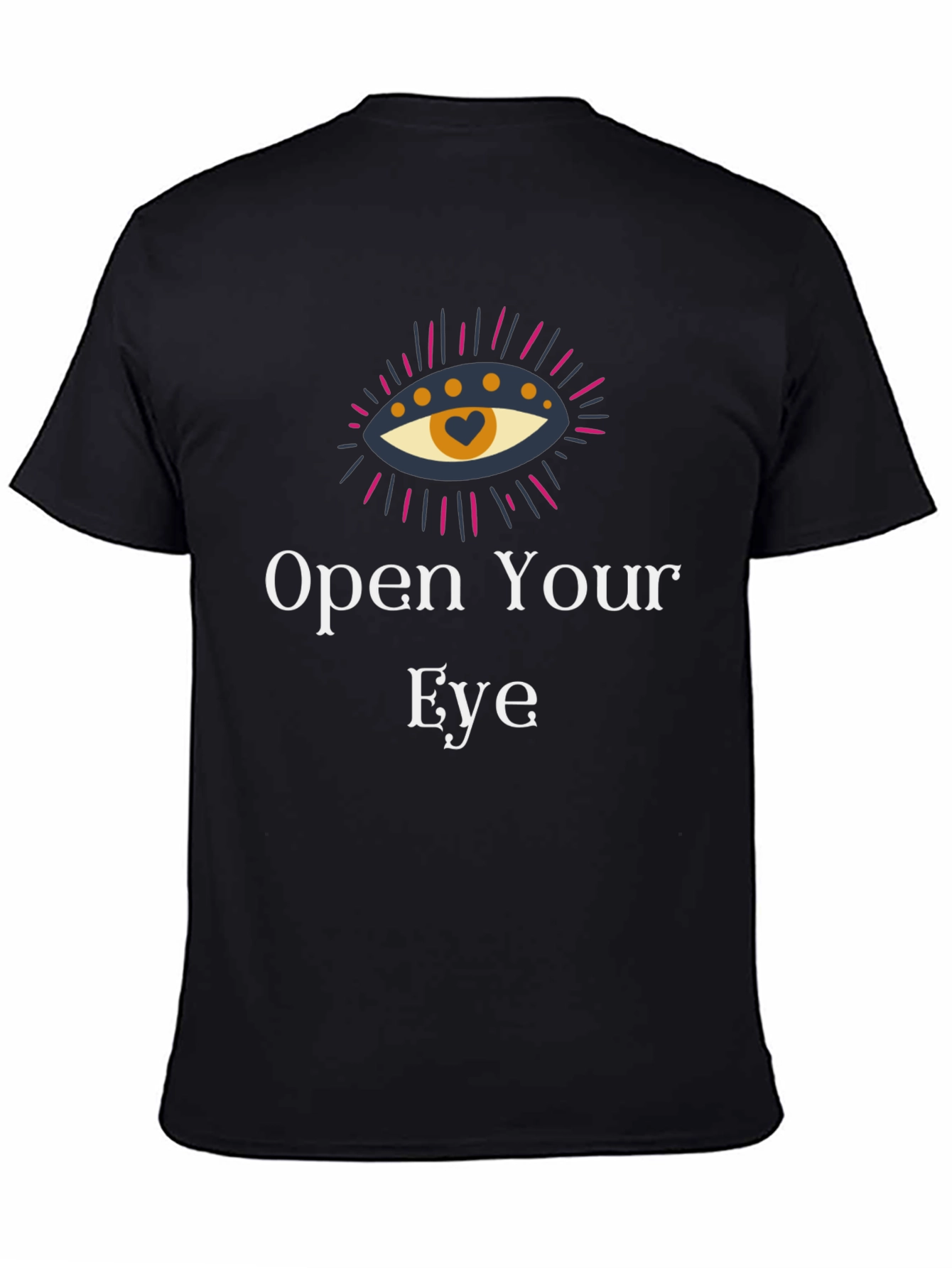 Open Your Eye Graphic Tee - Unisex Black T-Shirt