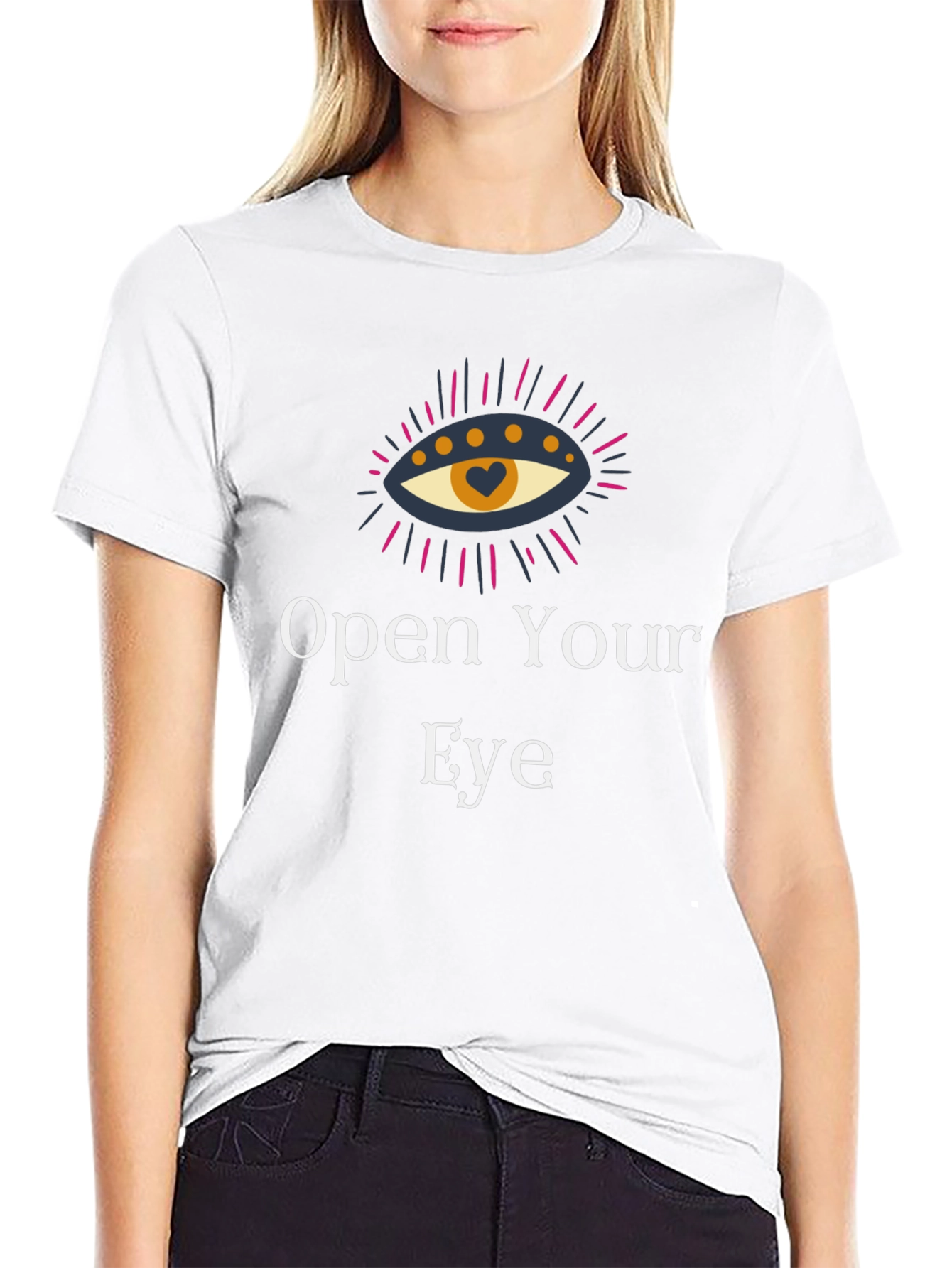 Open Your Eye Graphic Tee - Unisex Black T-Shirt