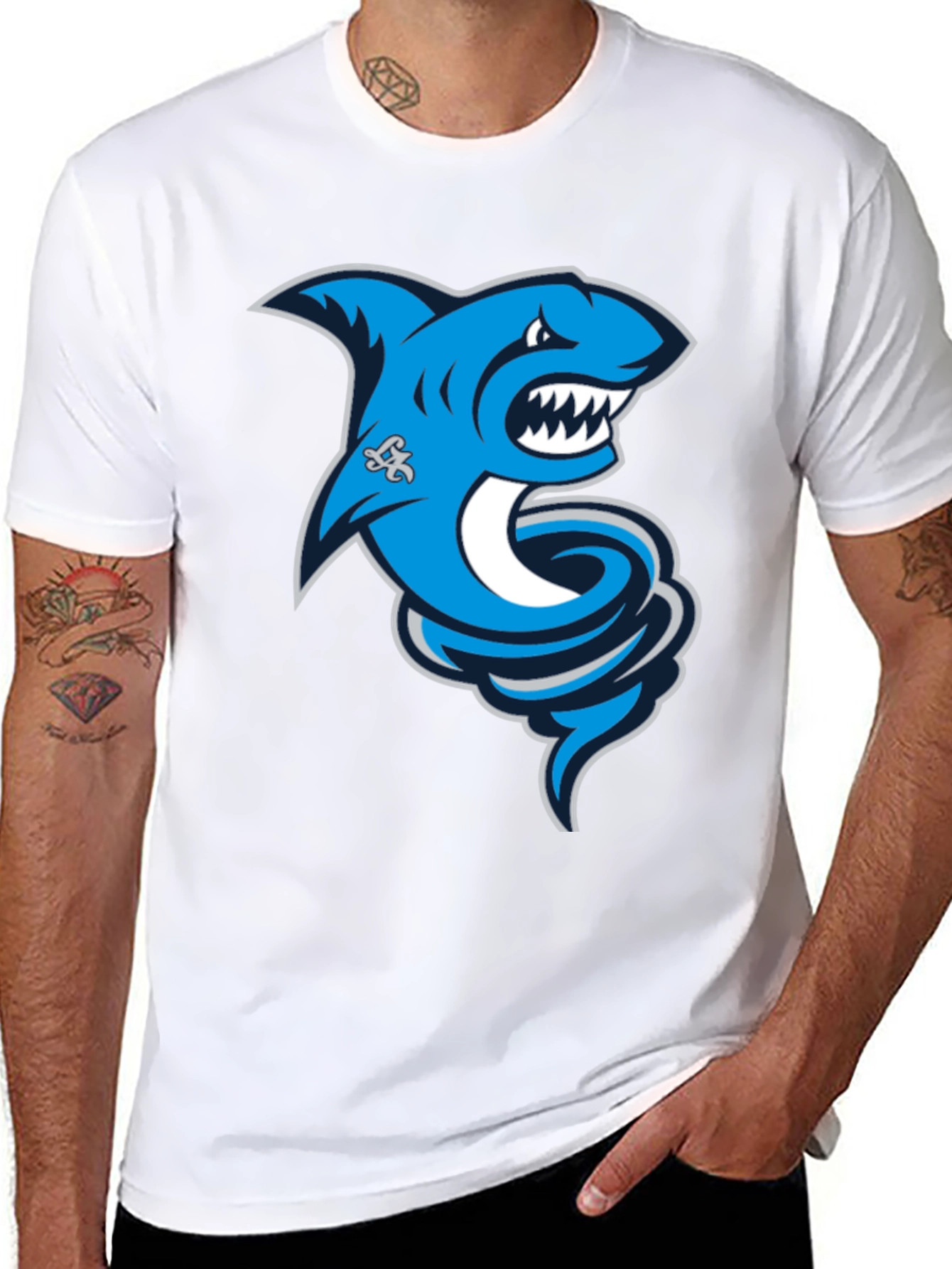 Shark Tornado Graphic T-Shirt - Black