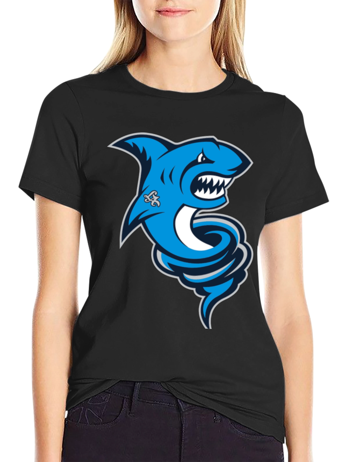 Shark Tornado Graphic T-Shirt - Black