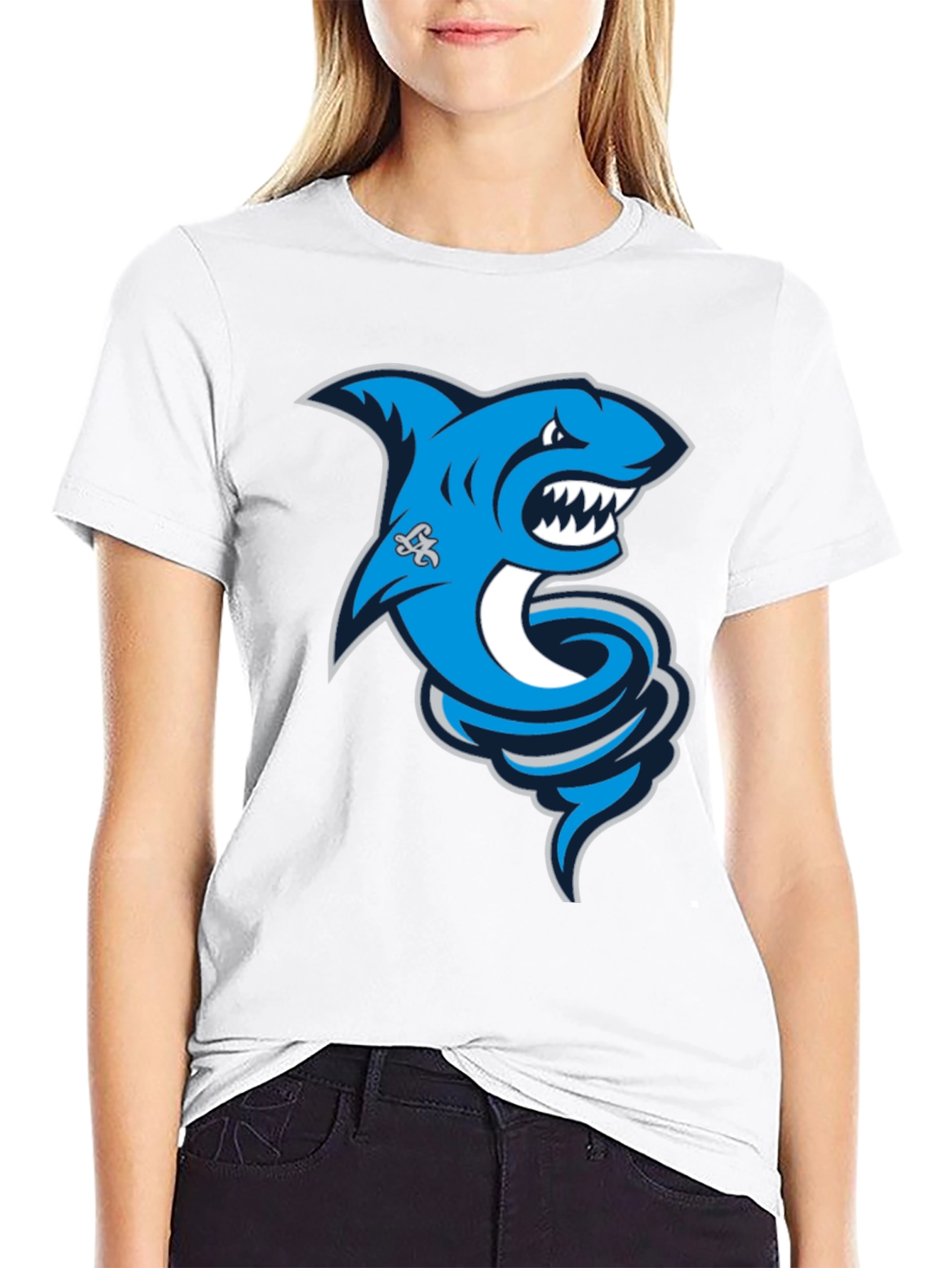 Shark Tornado Graphic T-Shirt - Black