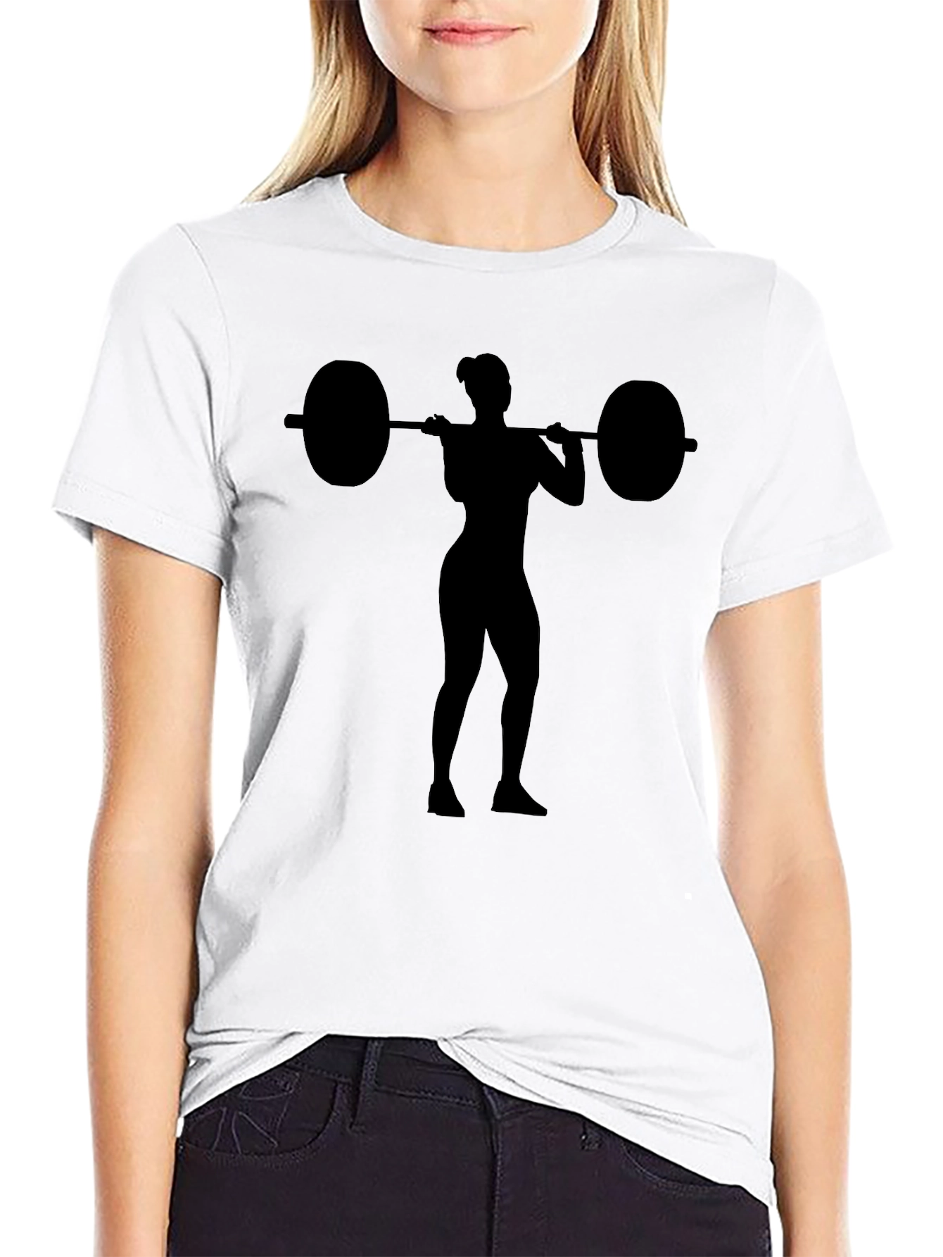 Weightlifting Woman Graphic T-Shirt - Black