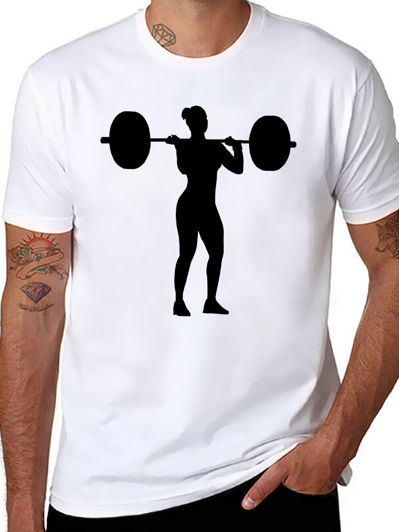Weightlifting Woman Graphic T-Shirt - Black