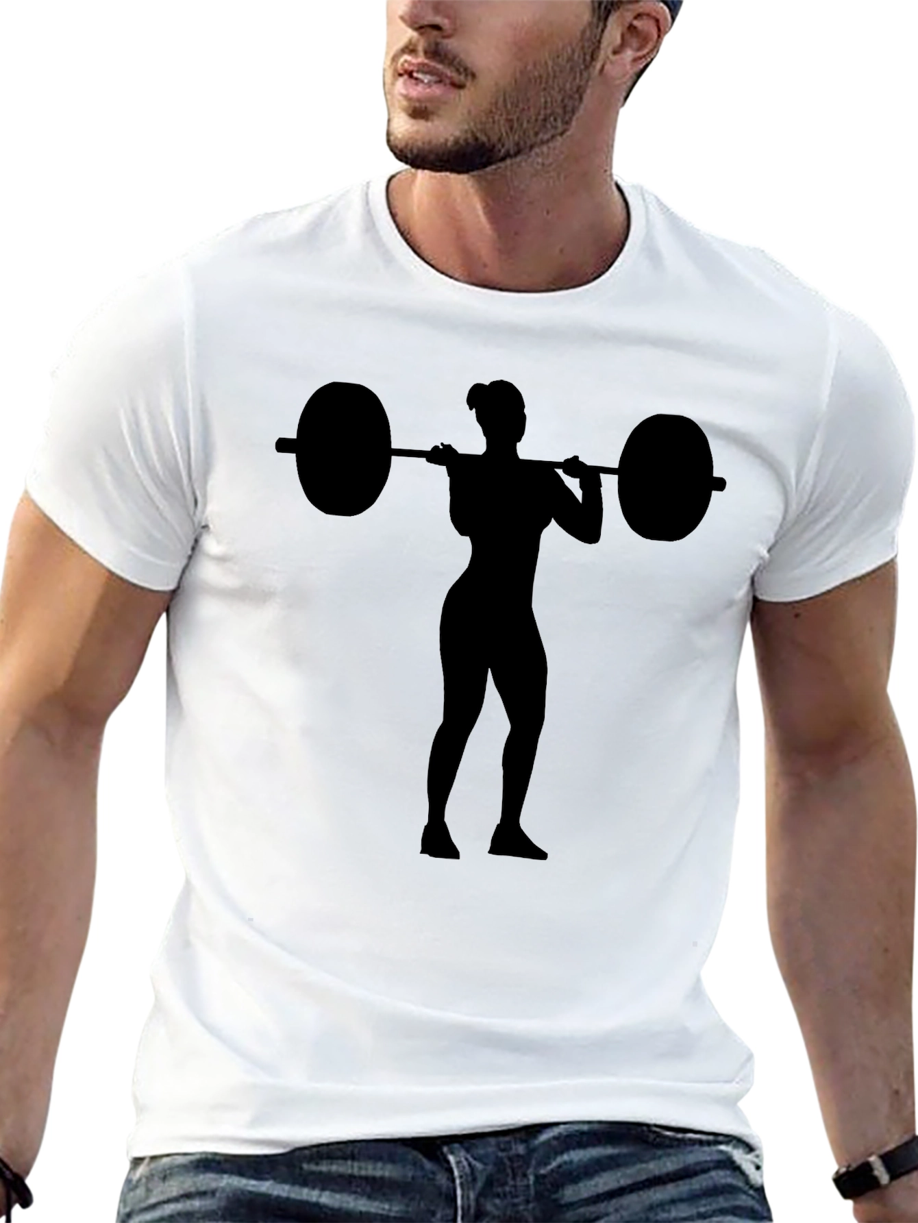 Weightlifting Woman Graphic T-Shirt - Black