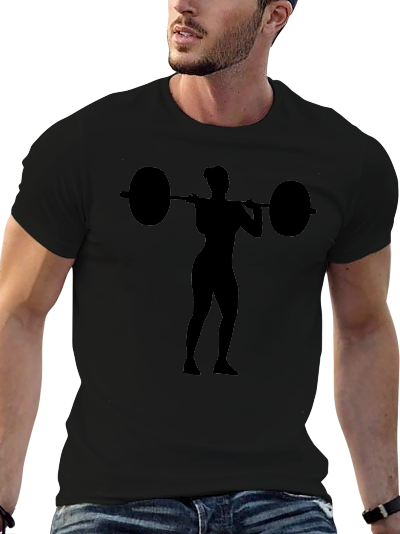 Weightlifting Woman Graphic T-Shirt - Black