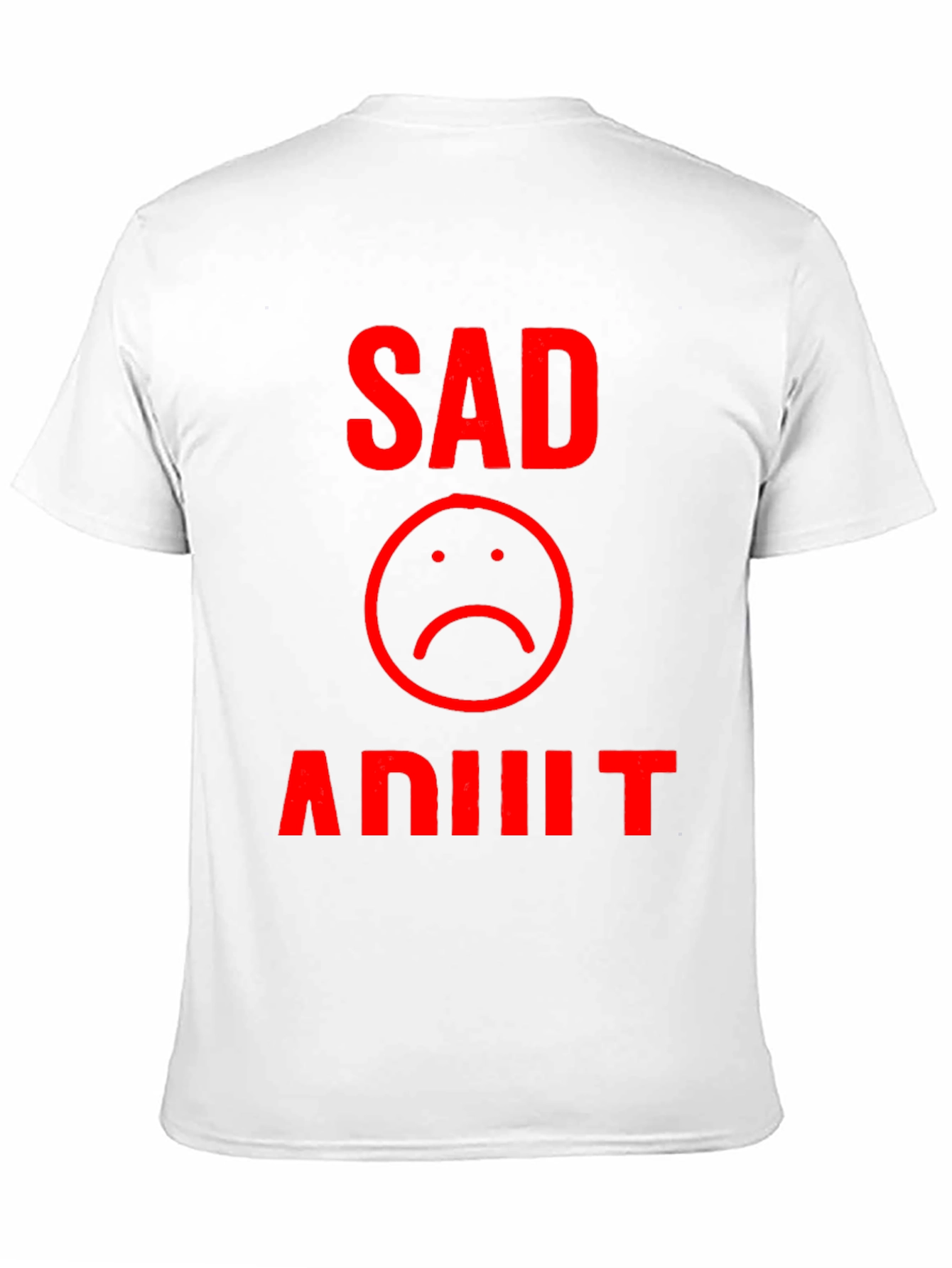 Sad Adult Graphic T-Shirt - Black