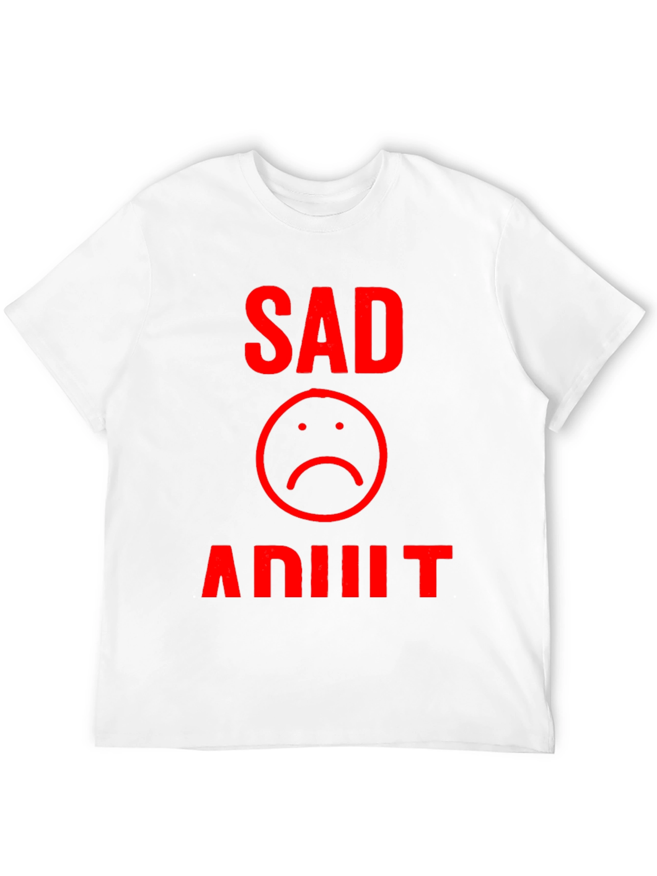 Sad Adult Graphic T-Shirt - Black