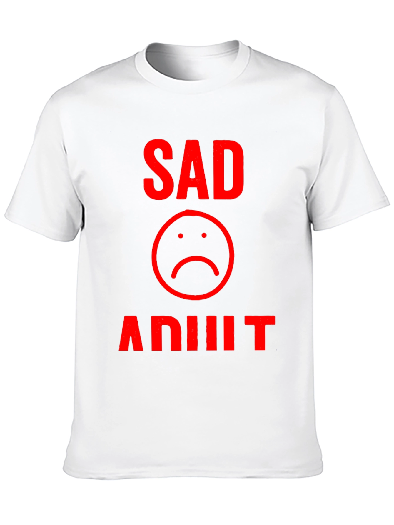 Sad Adult Graphic T-Shirt - Black