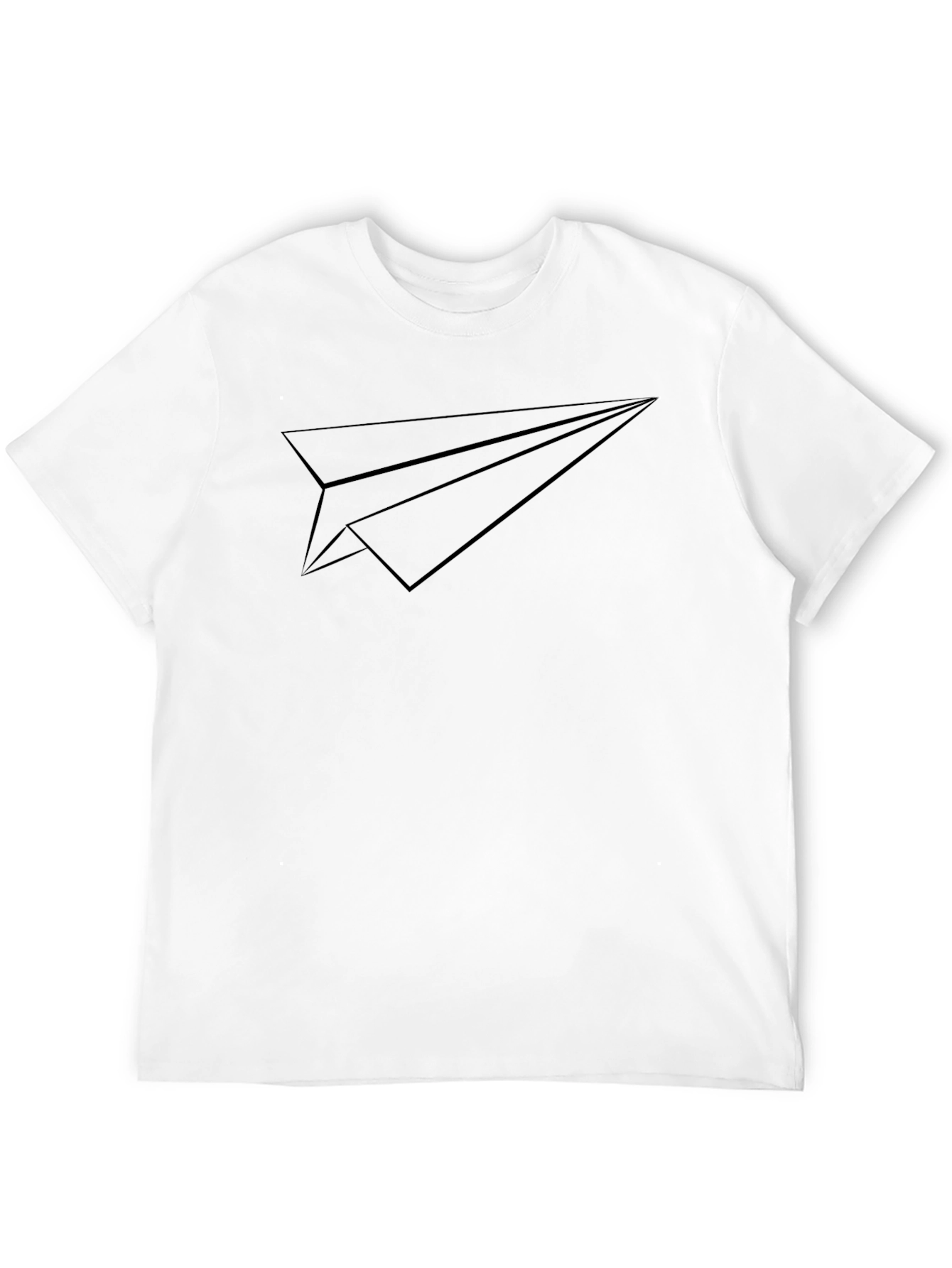 Paper Airplane Graphic Tee - Black Modern Design