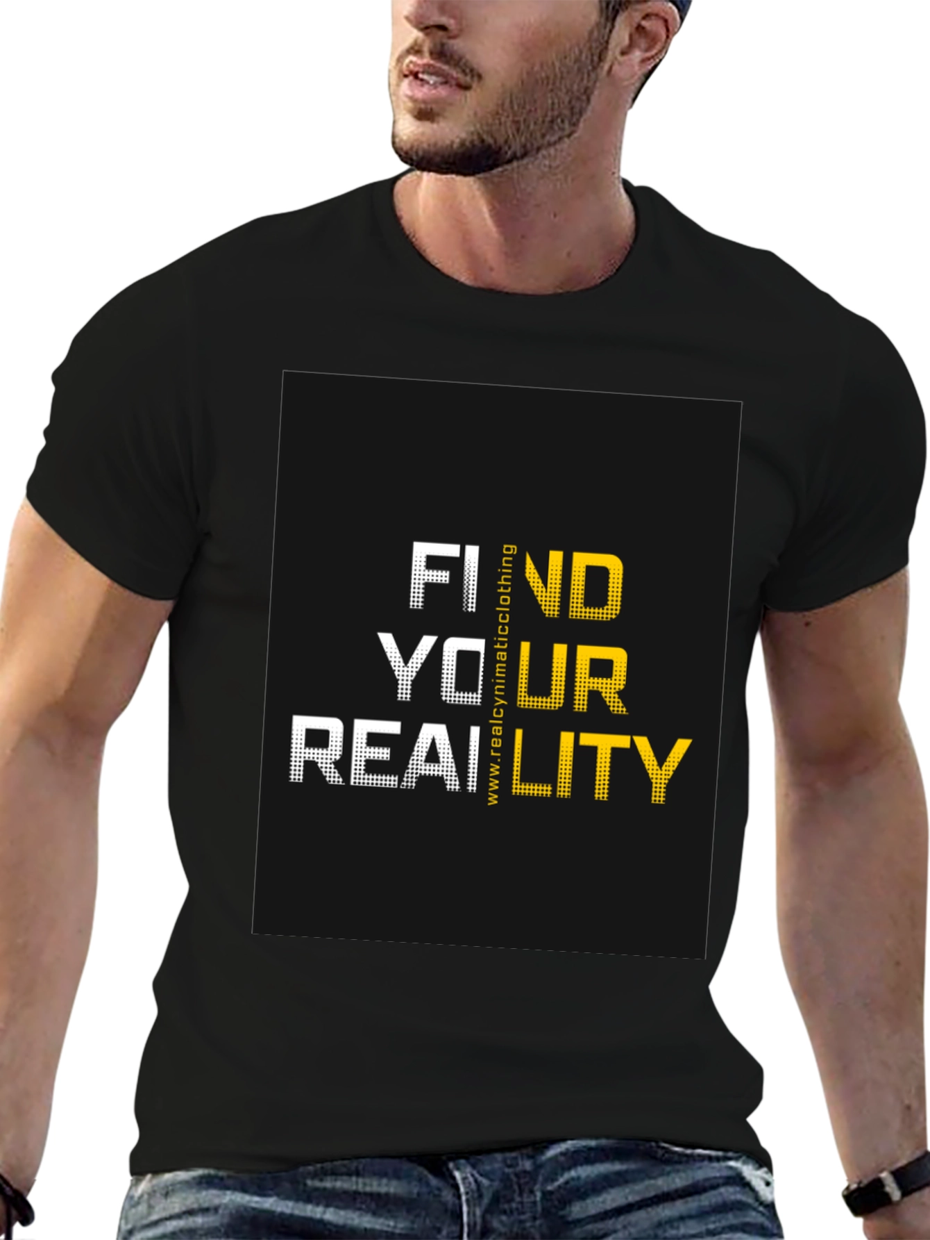 Find Your Reality Graphic T-Shirt - Black Cotton Blend