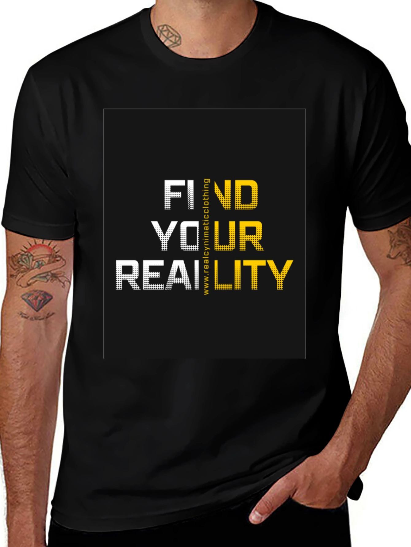Find Your Reality Graphic T-Shirt - Black Cotton Blend