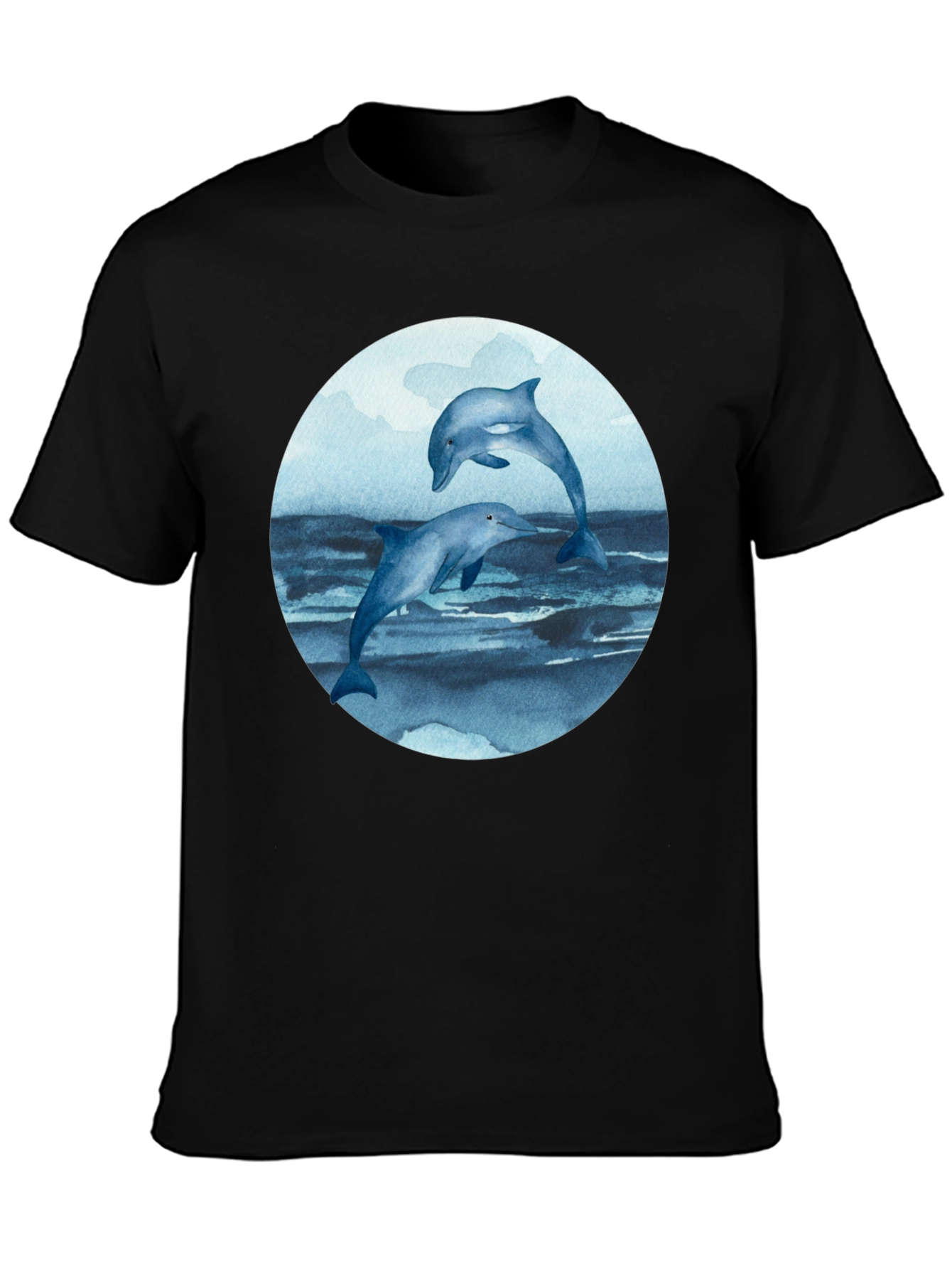 Dolphin T-Shirt - Round Print - Marine Life Tee