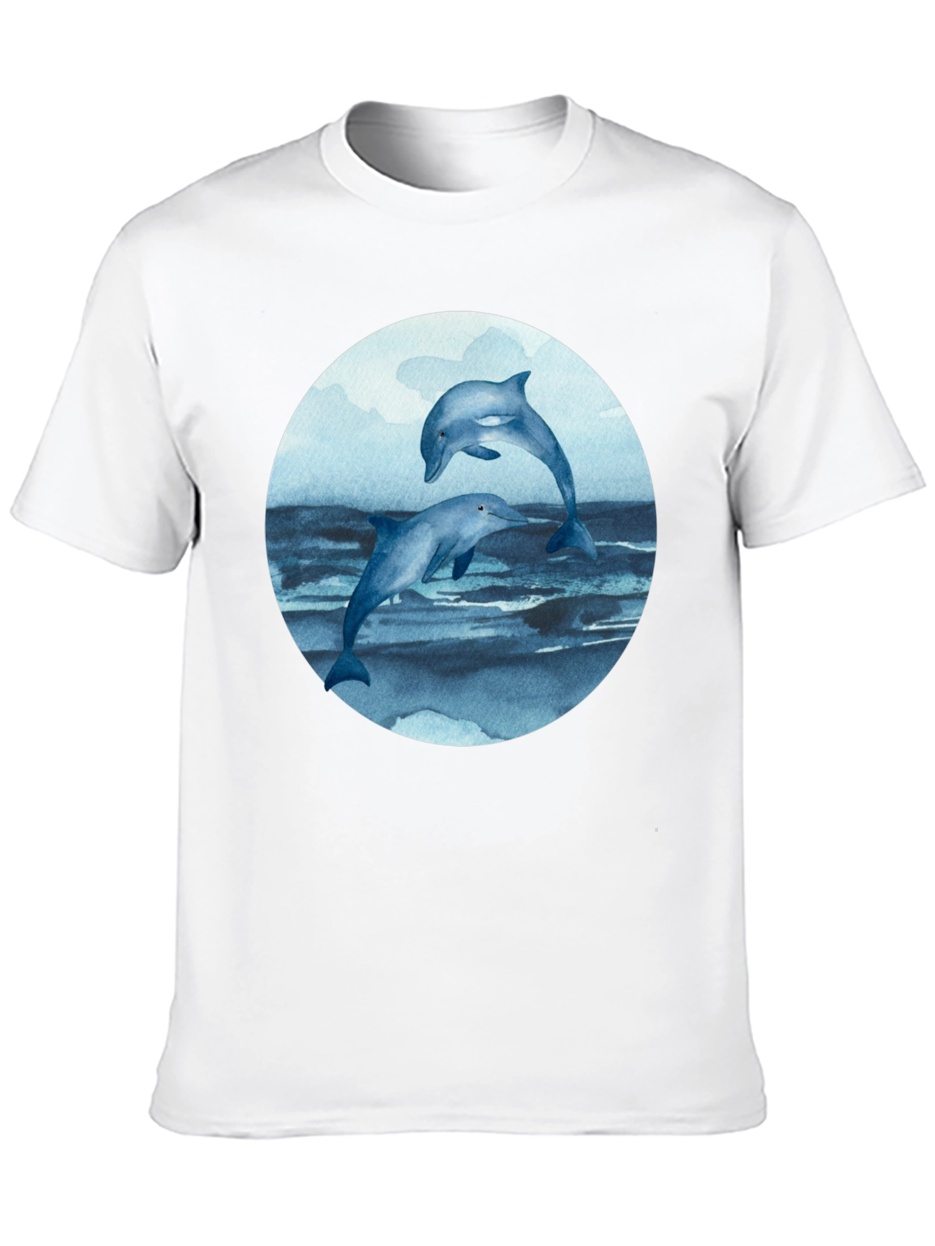Dolphin T-Shirt - Round Print - Marine Life Tee