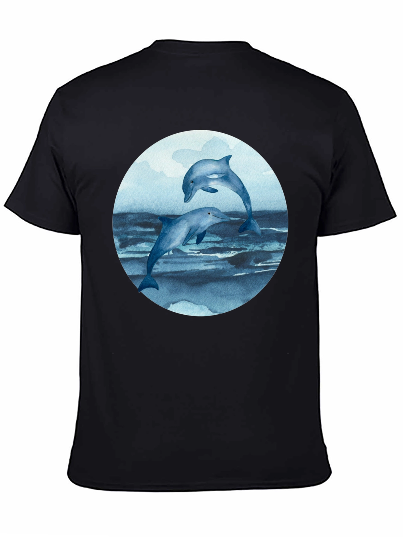 Dolphin T-Shirt - Round Print - Marine Life Tee