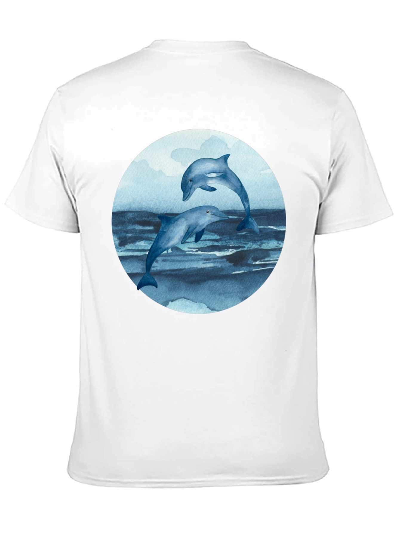 Dolphin T-Shirt - Round Print - Marine Life Tee