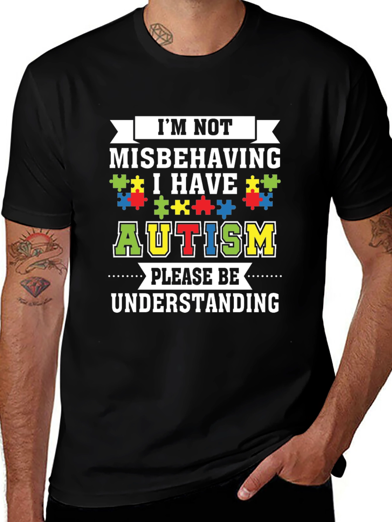 Autism Awareness Graphic Tee - Im Not Misbehaving