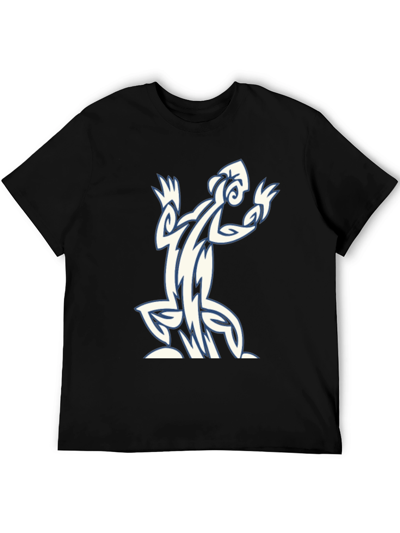 Tribal Lizard Graphic Black T-Shirt