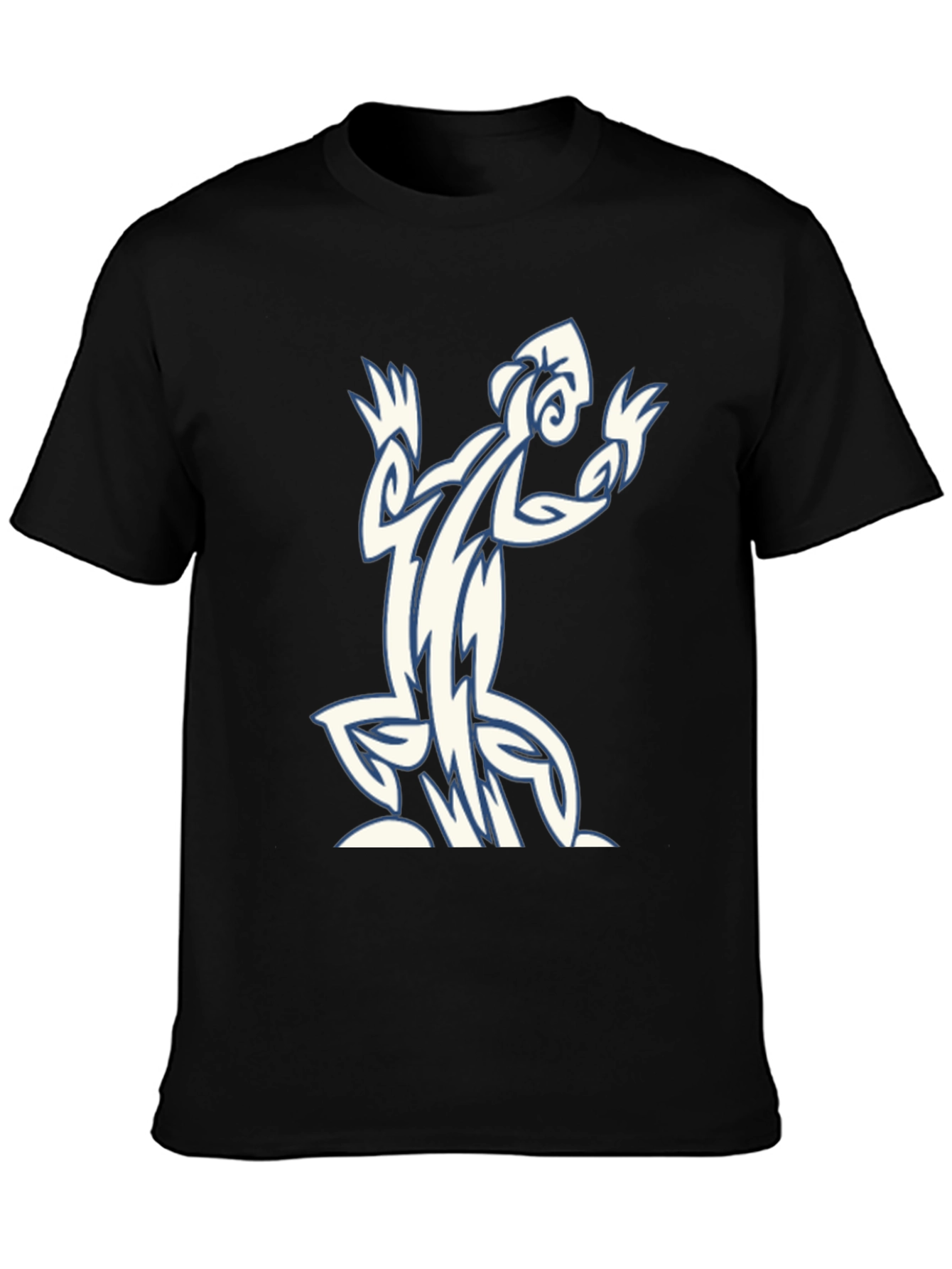 Tribal Lizard Graphic Black T-Shirt