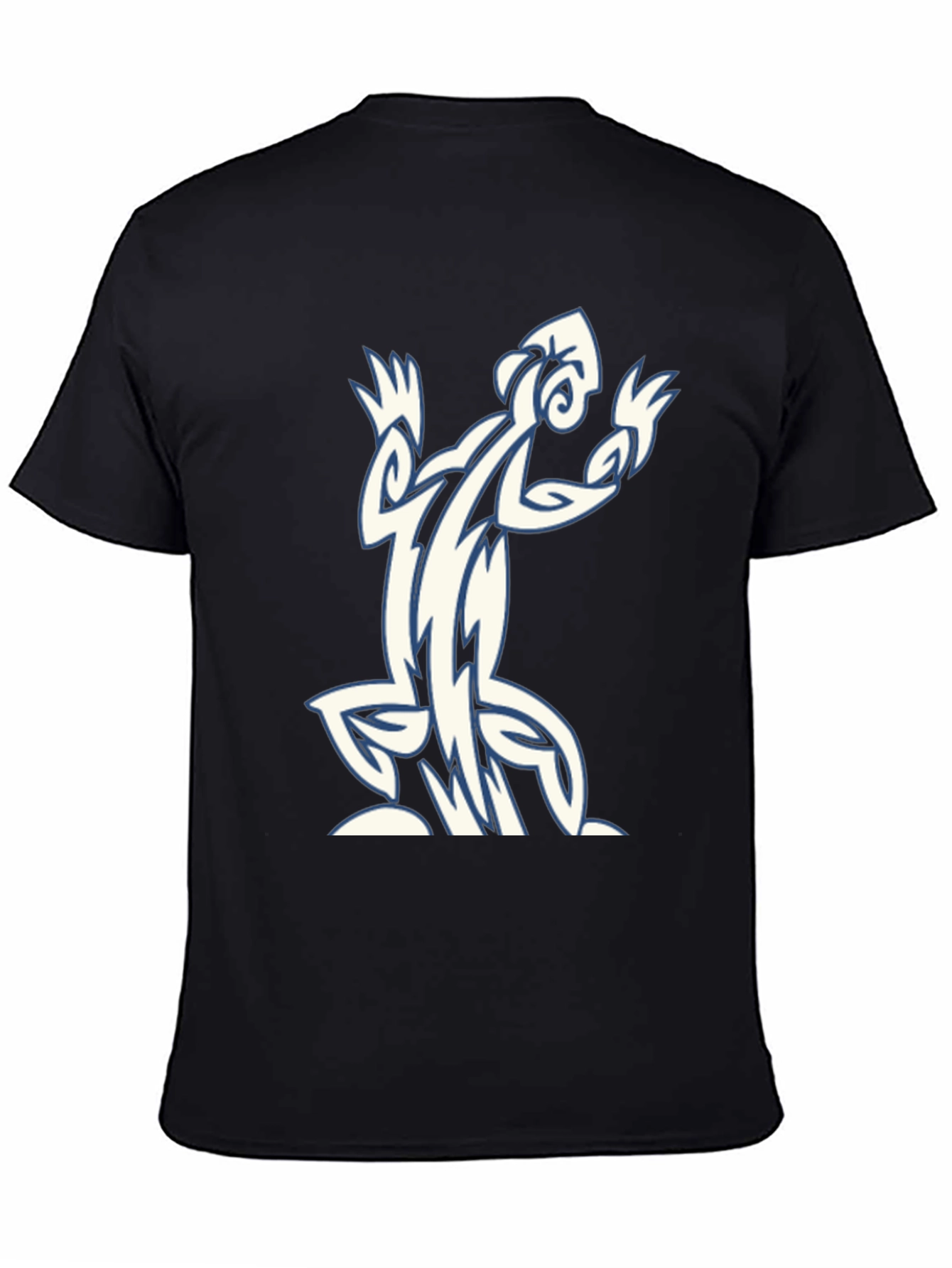 Tribal Lizard Graphic Black T-Shirt