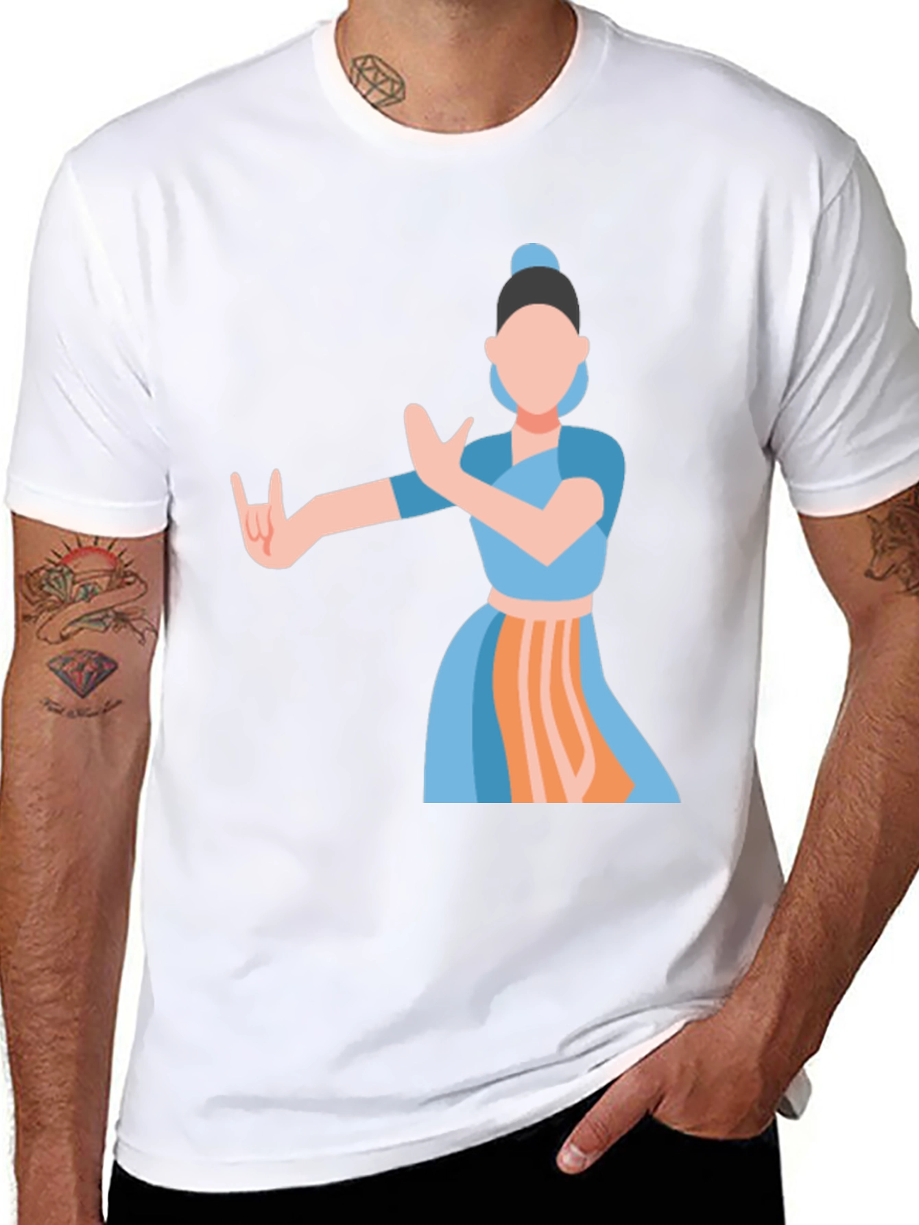 Indian Dance Graphic Tee - Classic Black