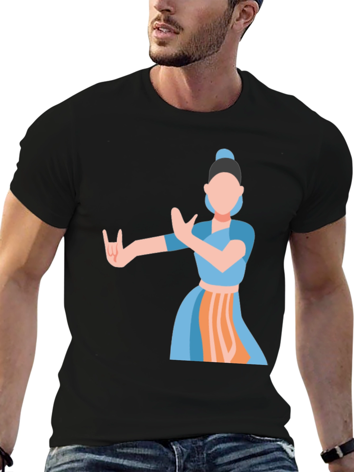 Indian Dance Graphic Tee - Classic Black