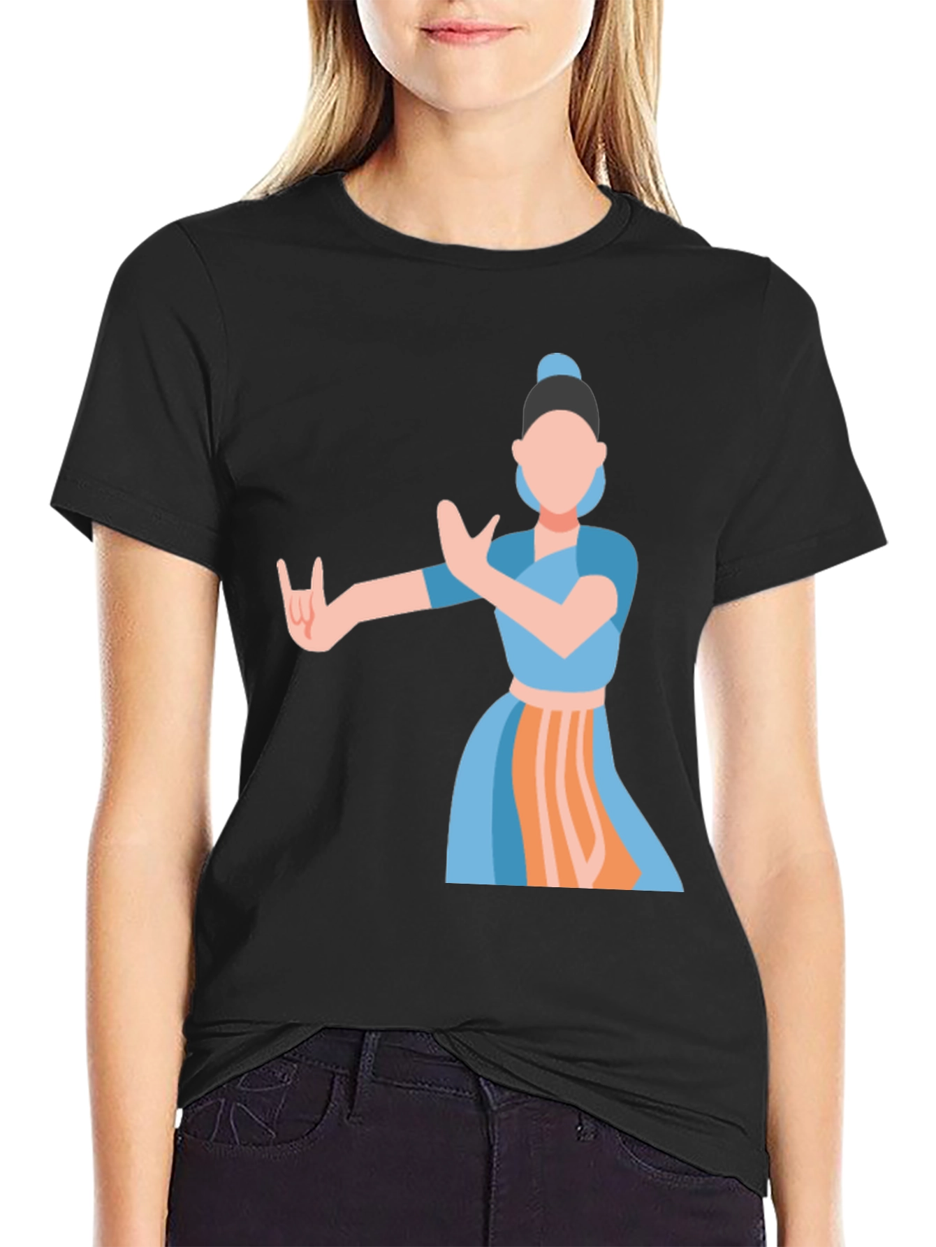Indian Dance Graphic Tee - Classic Black