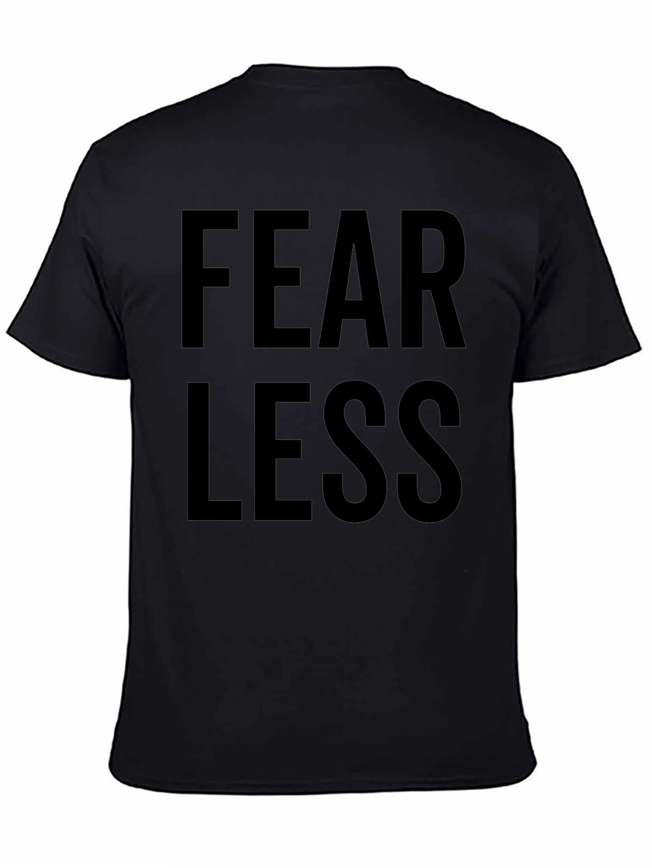 Fearless Graphic Print Tee - Black Cotton Casual Shirt