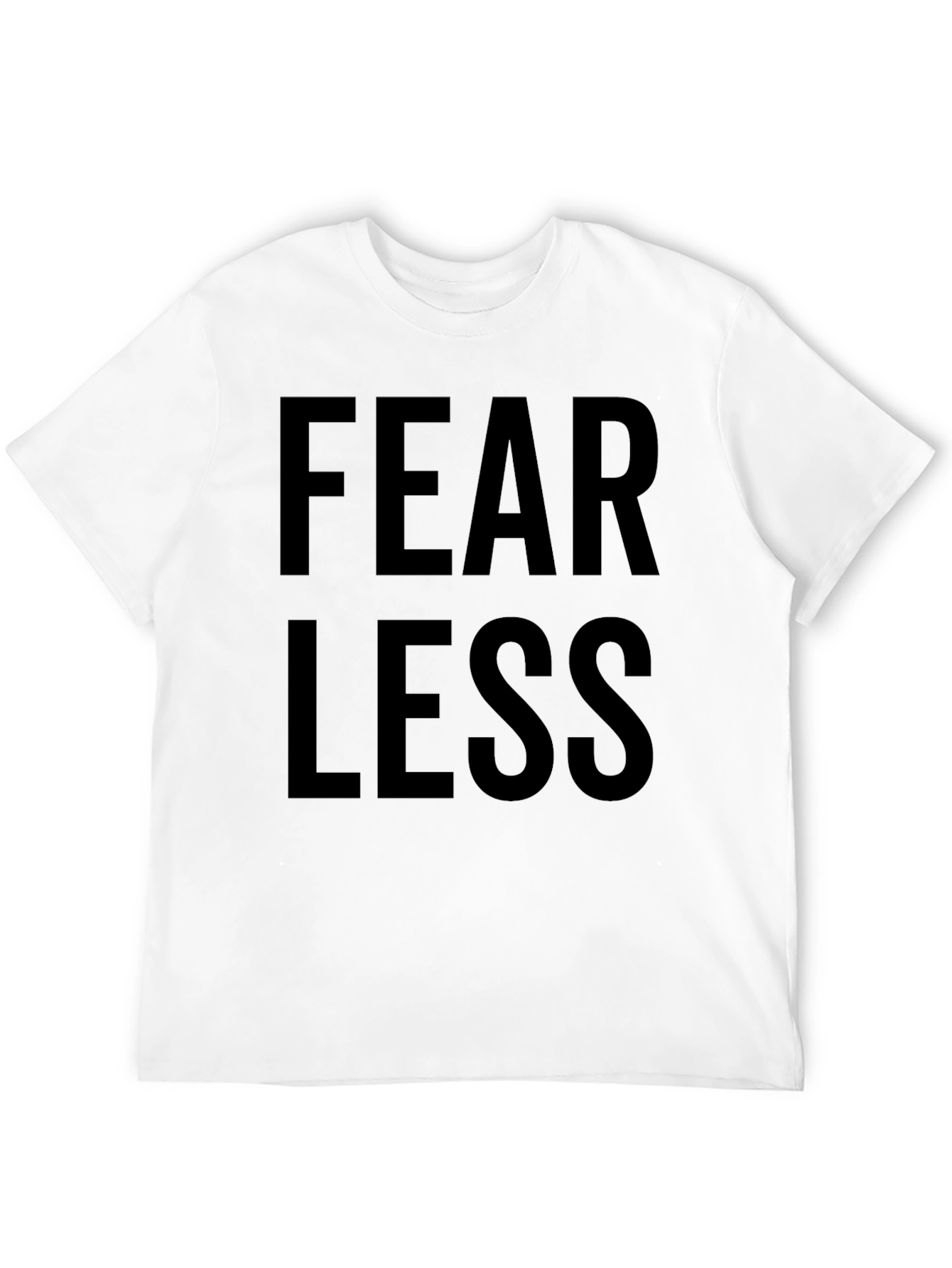 Fearless Graphic Print Tee - Black Cotton Casual Shirt