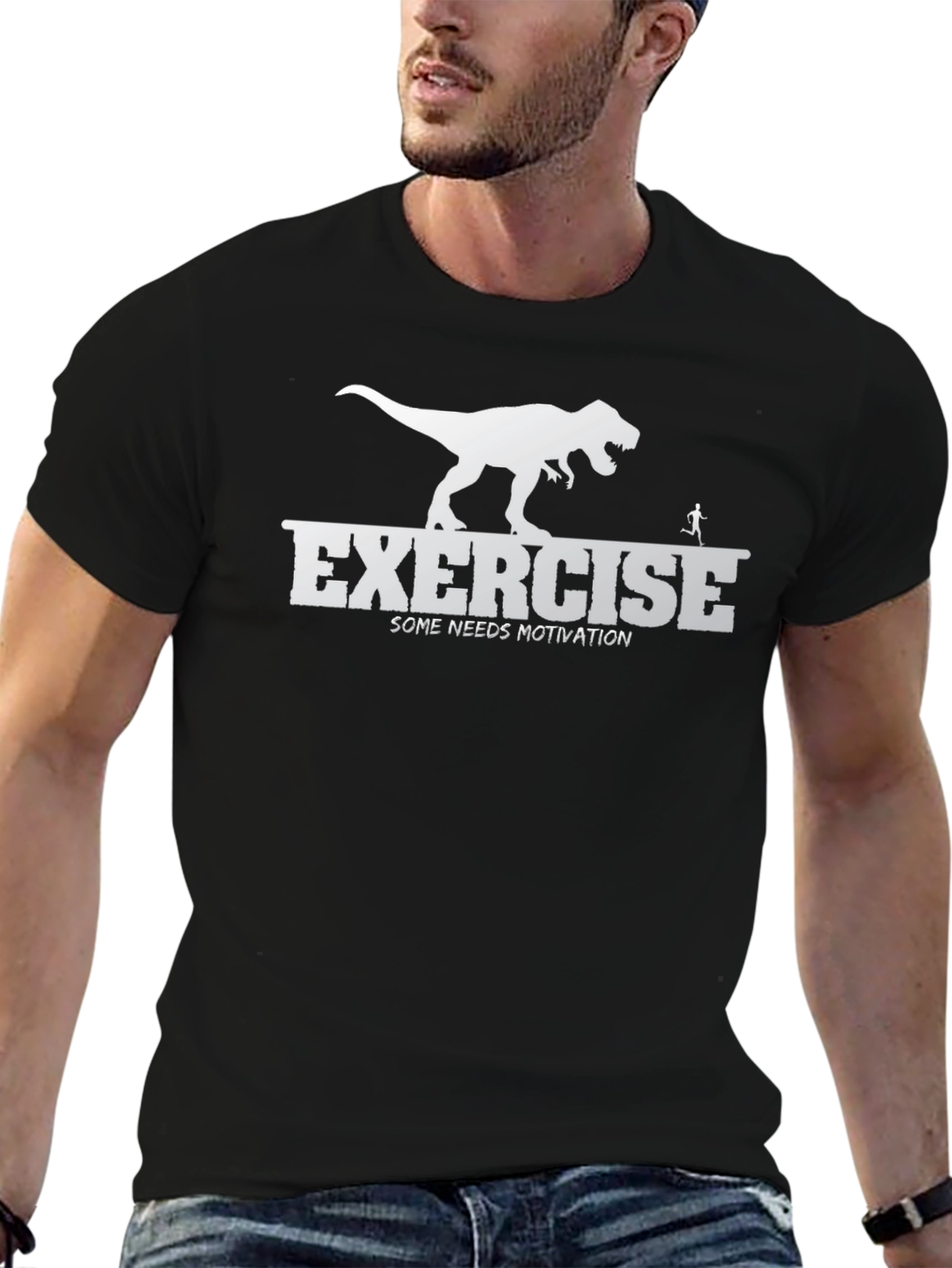 Exercise Motivation T-Shirt: Run From Dinosaurs!