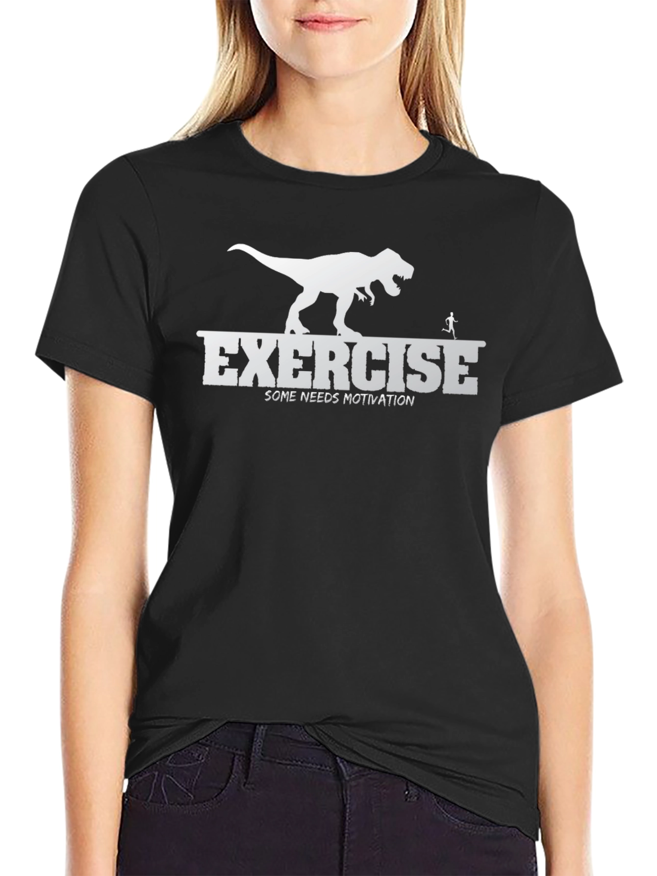 Exercise Motivation T-Shirt: Run From Dinosaurs!