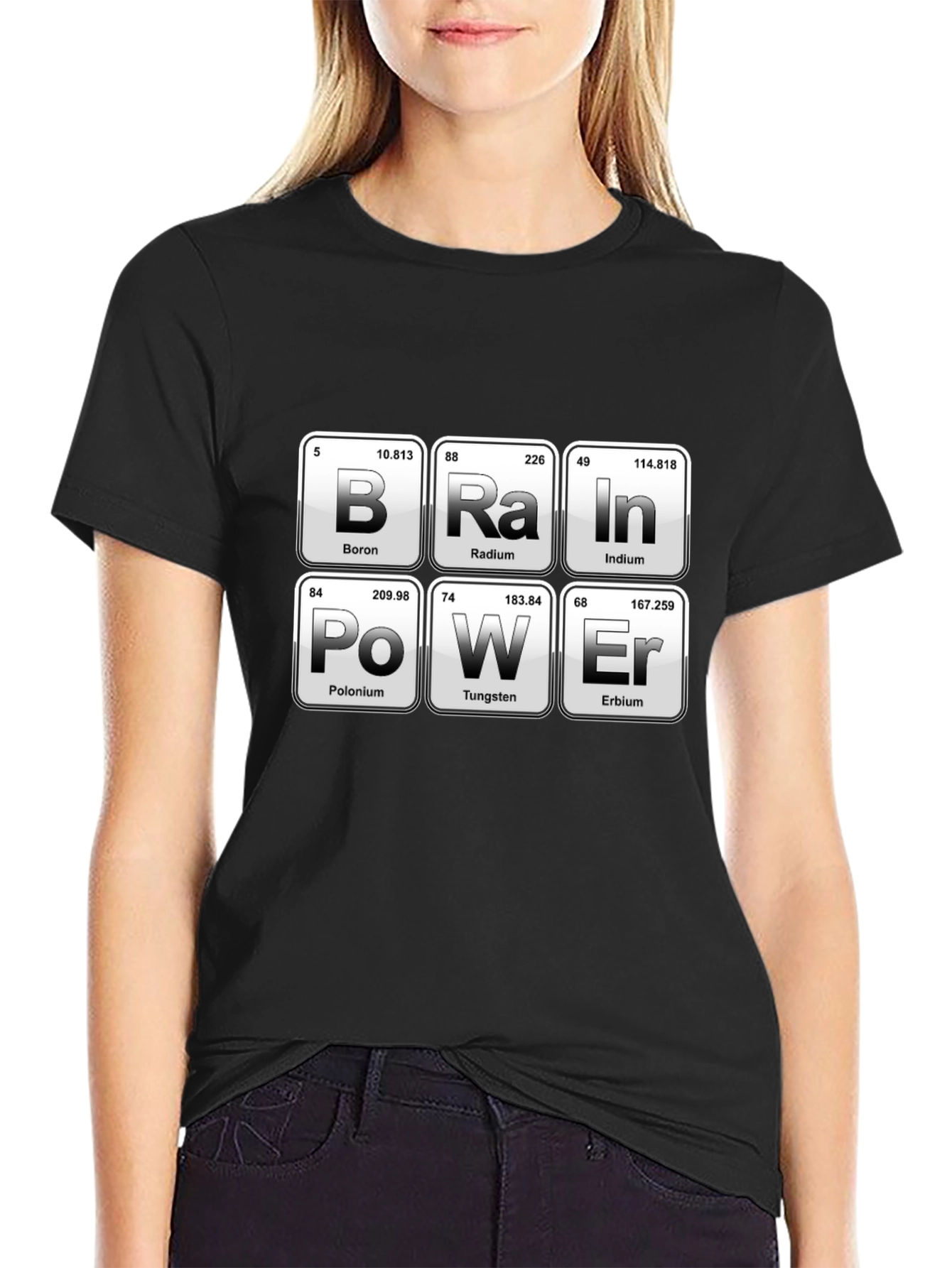 Brain Power Periodic Table Funny Science T-Shirt