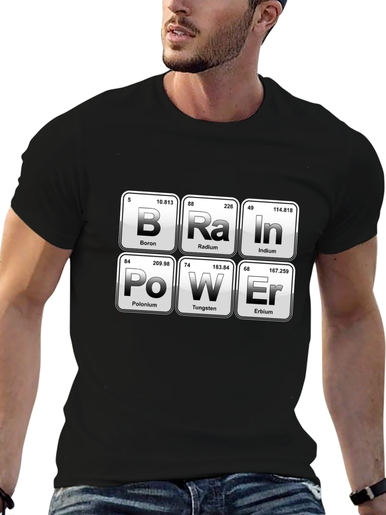 Brain Power Periodic Table Funny Science T-Shirt