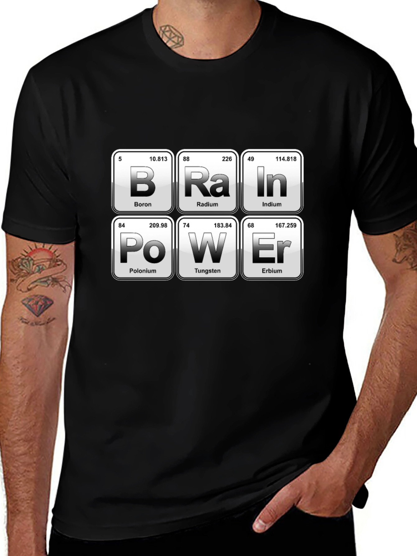Brain Power Periodic Table Funny Science T-Shirt
