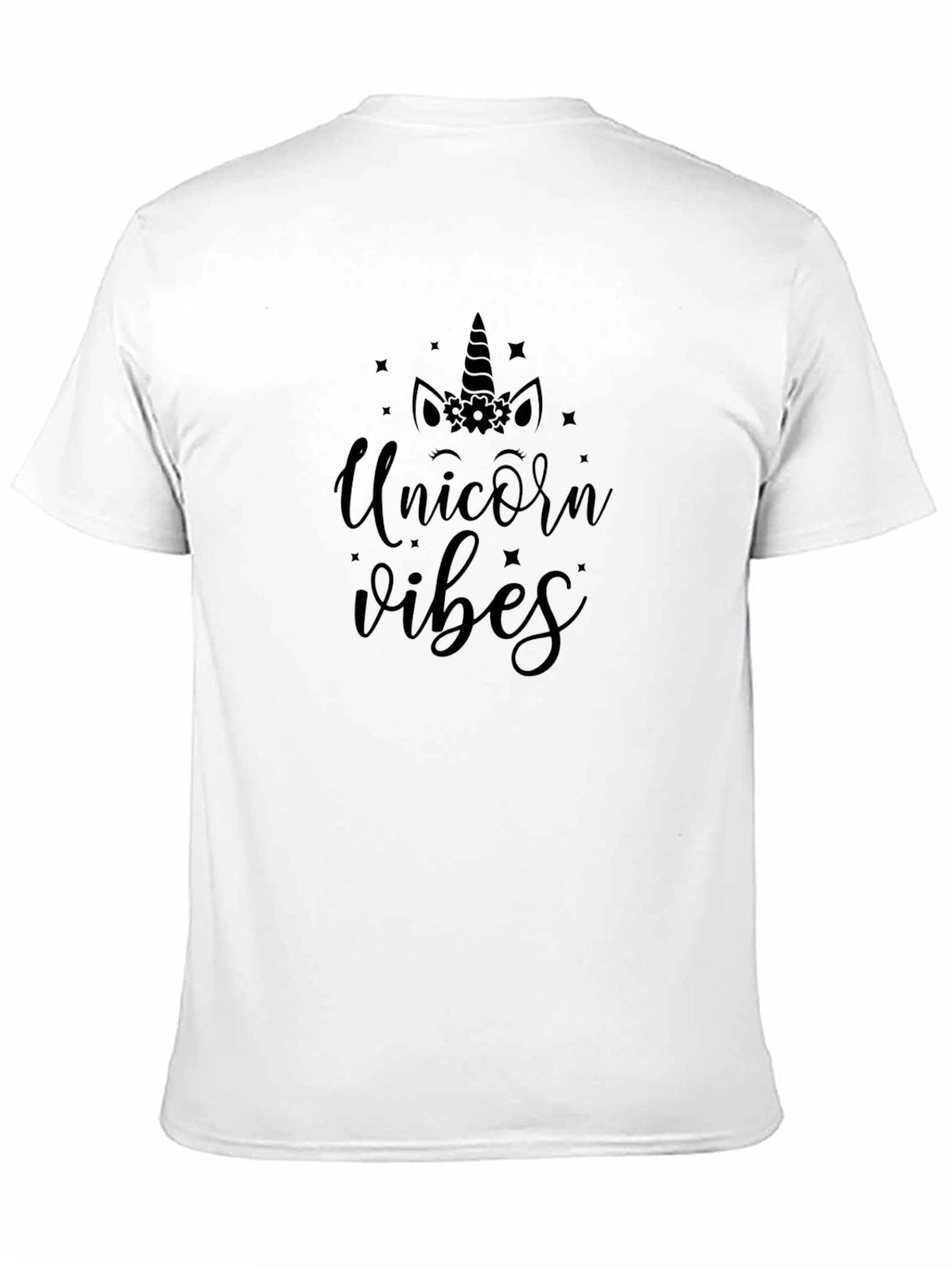 Unicorn Vibes Black Cotton T-Shirt