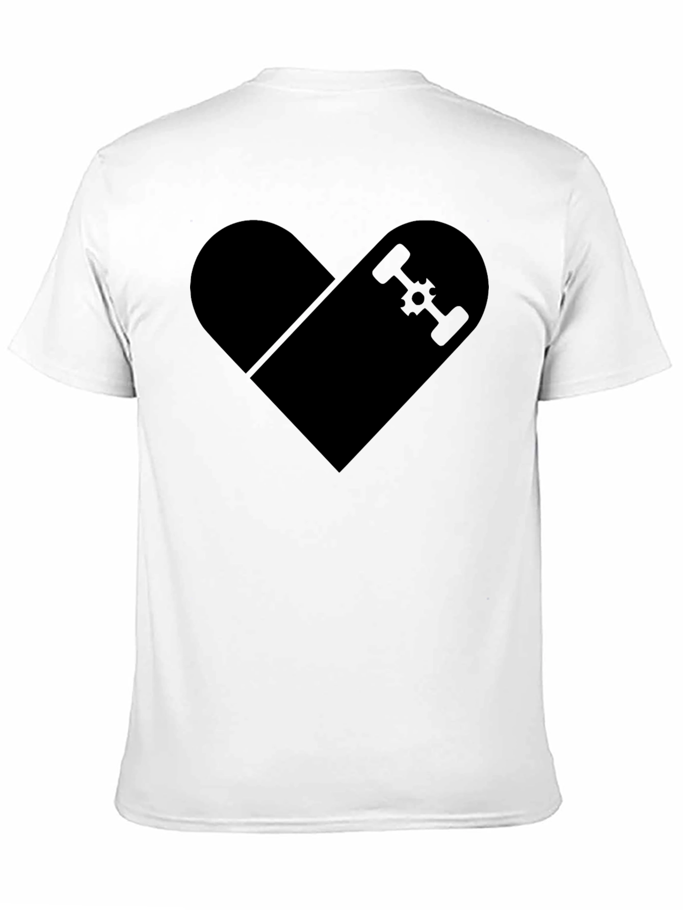 Skateboard Heart Graphic T-Shirt - Classic Black Tee
